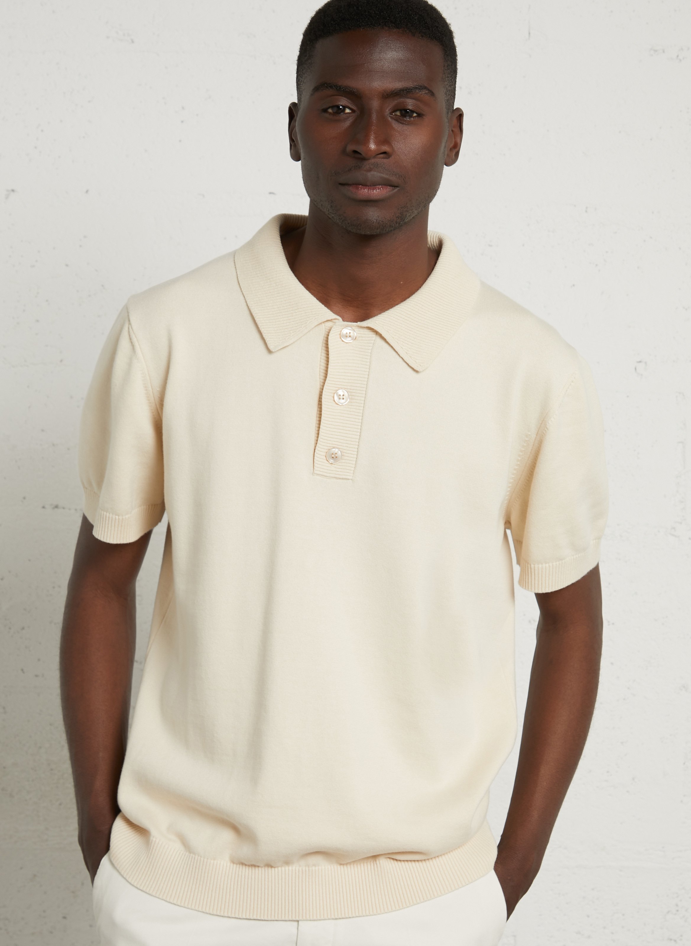Polo droit en coton AU PRINTEMPS PARIS Beige