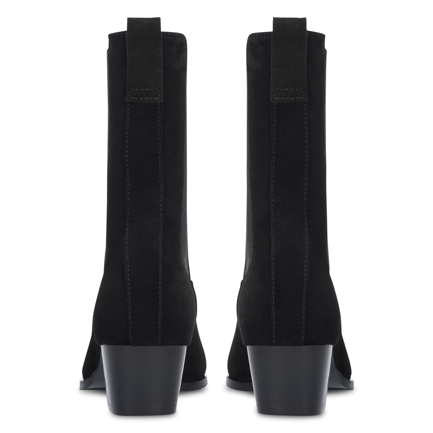 Stiefeletten mit eckiger Spitze aus Wildleder BIBI LOU Schwarz