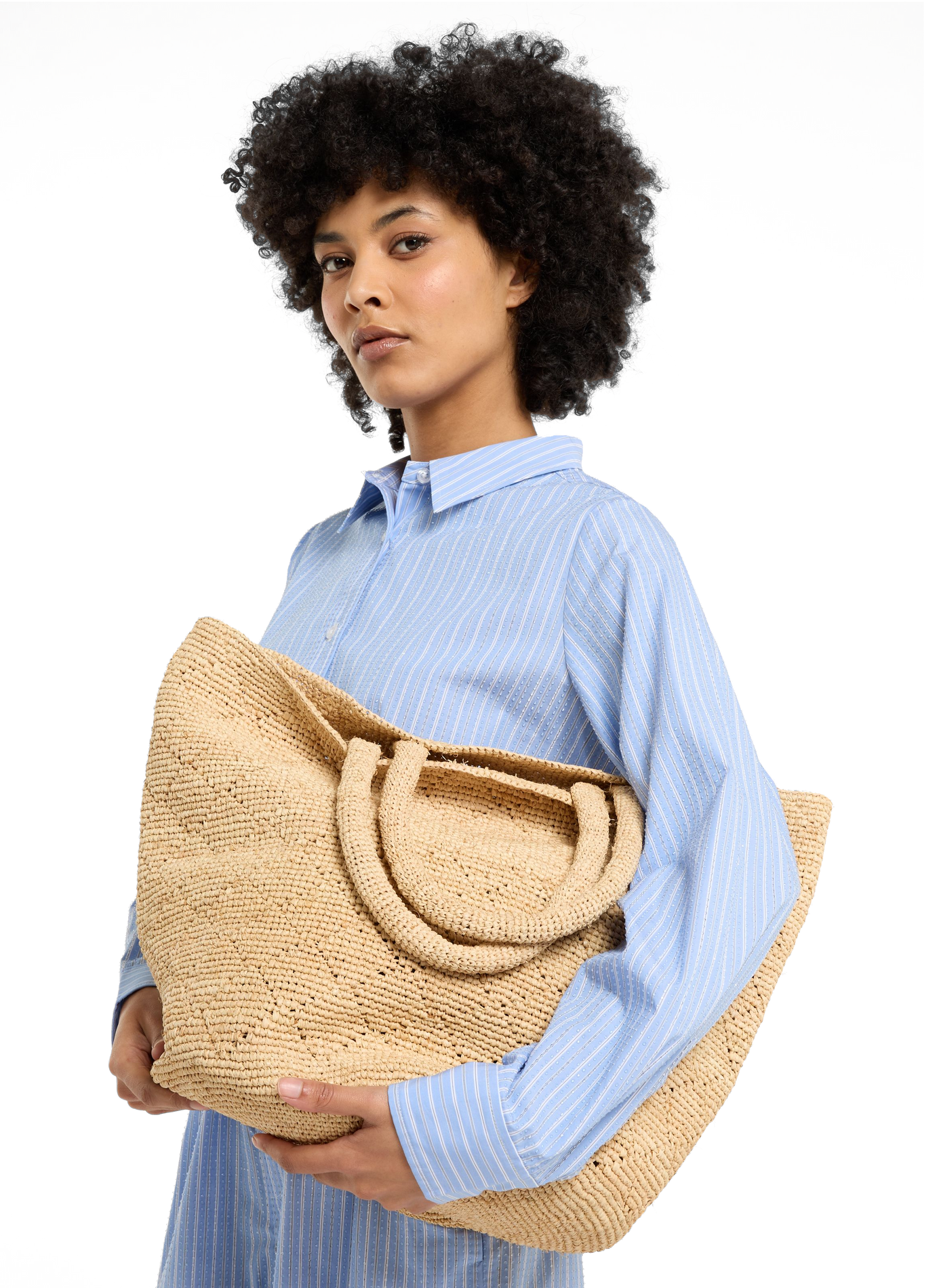Handtasche aus Stroh SAISON 1865 Beige