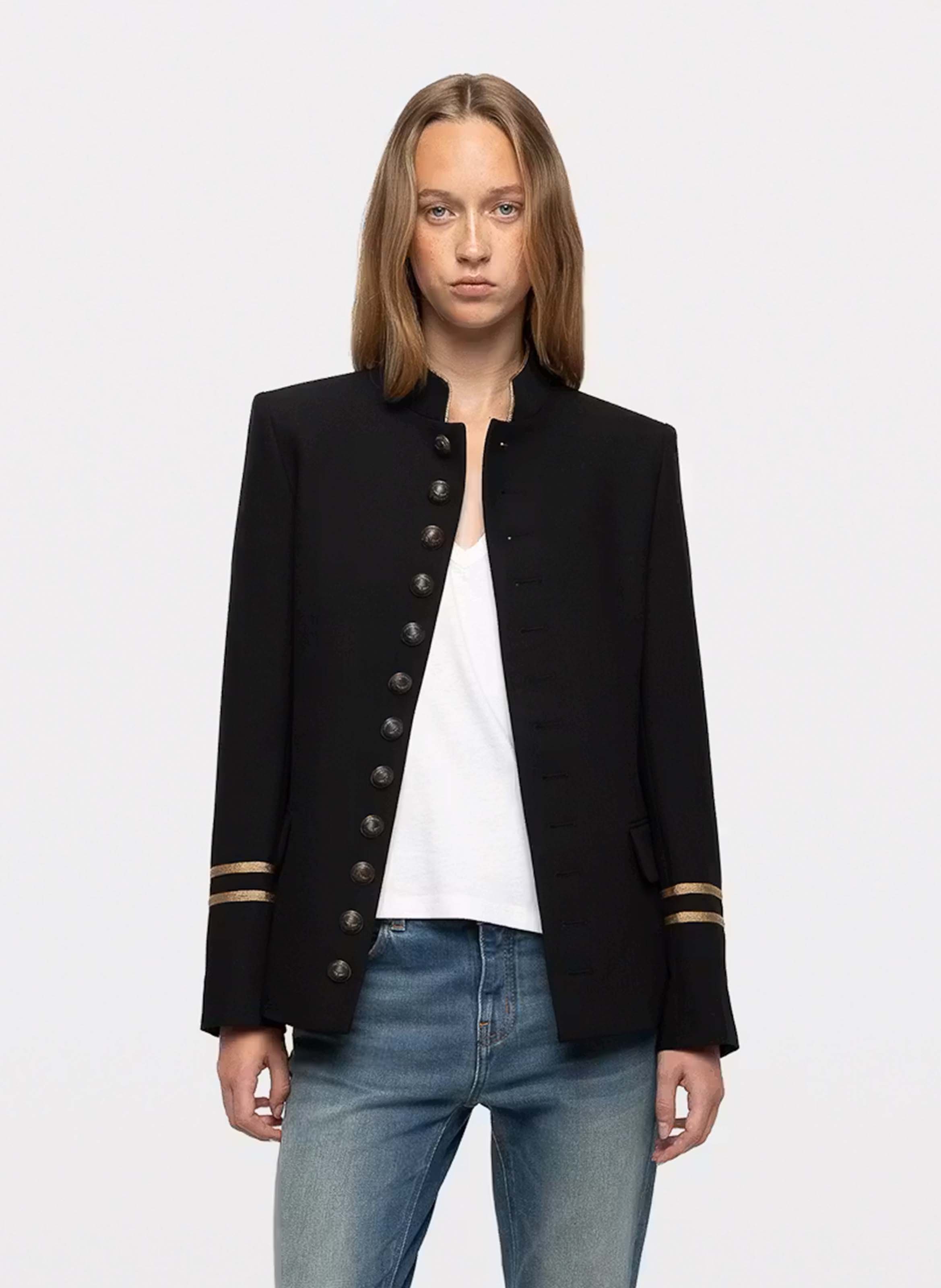 Tailored blazer with officer collar ZADIG&VOLTAIRE Black