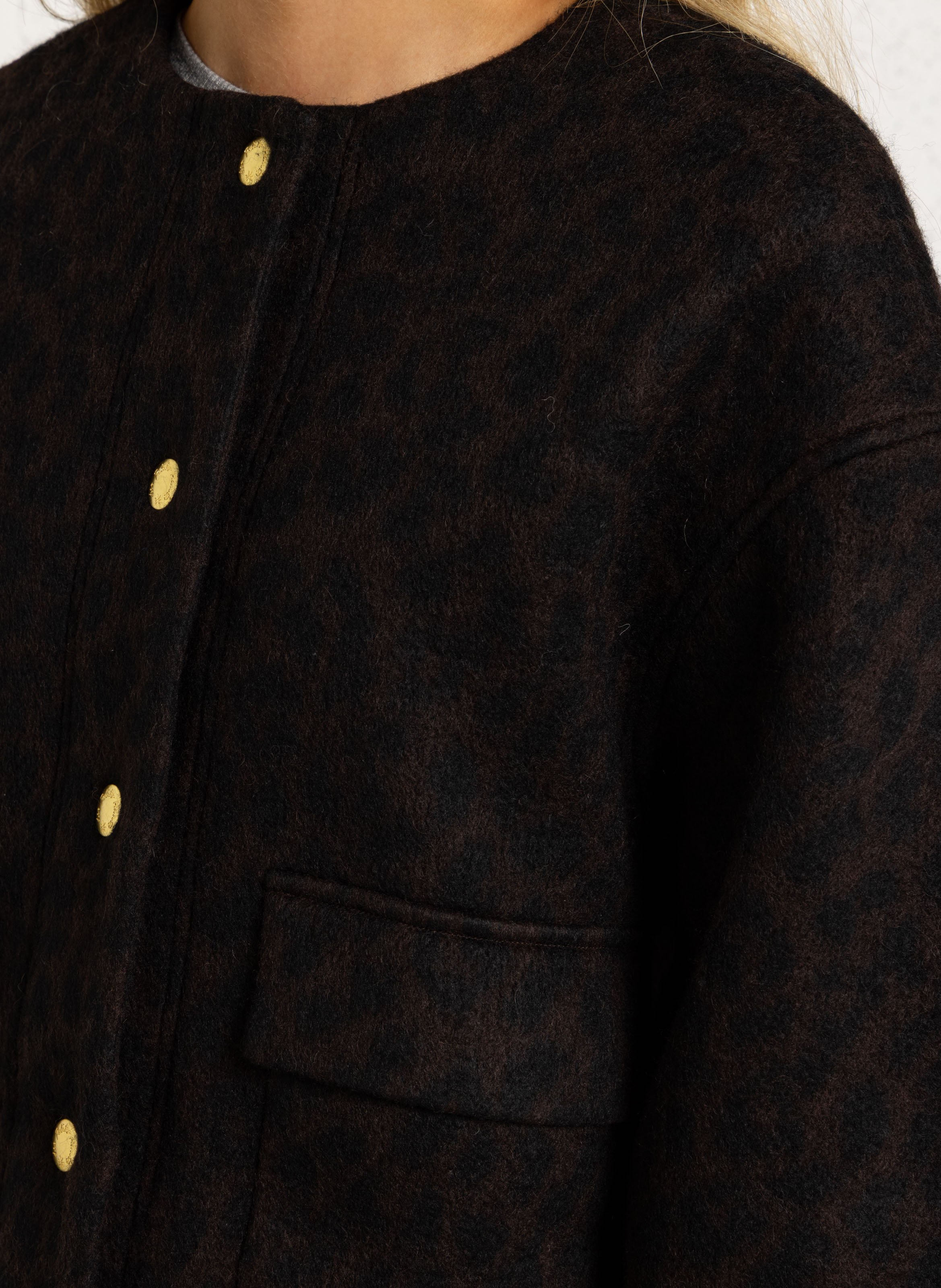 Oversize-Leopardmuster-Jacke DES PETITS HAUTS Braun