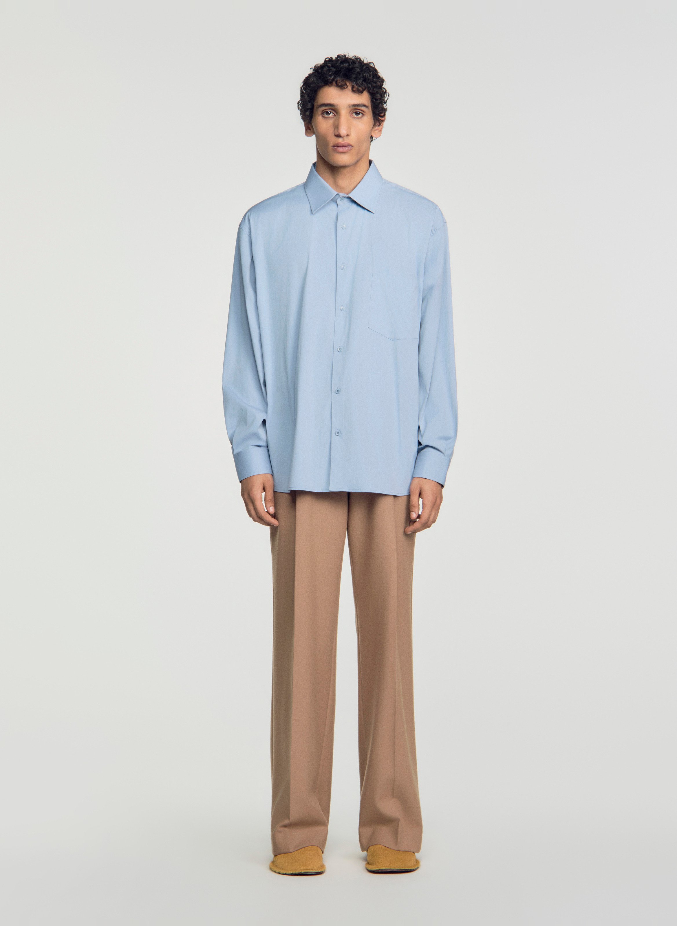 Chemise ample boutonnée unie SANDRO Bleu