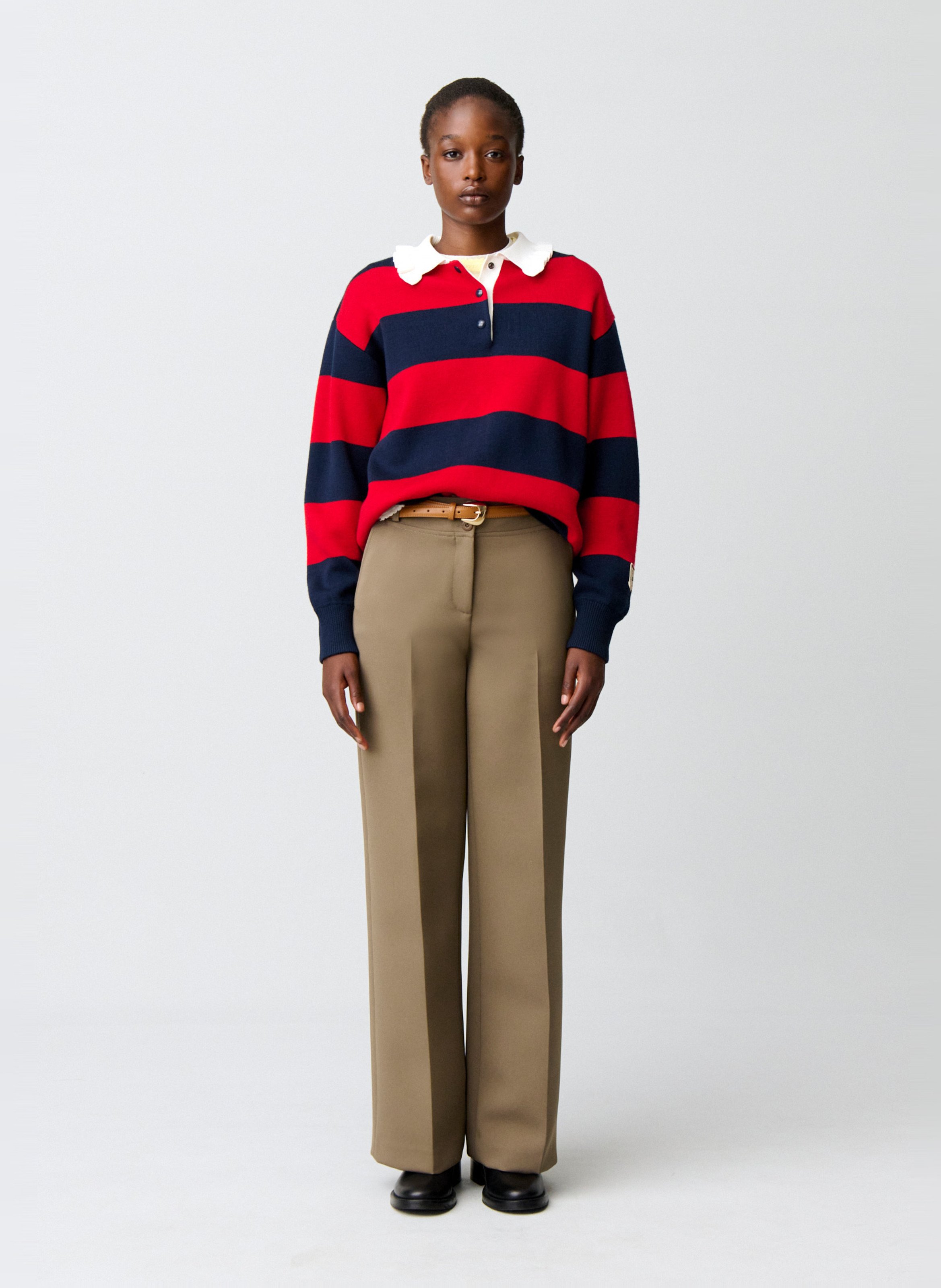 Pantalon droit à plis CLAUDIE PIERLOT Kaki