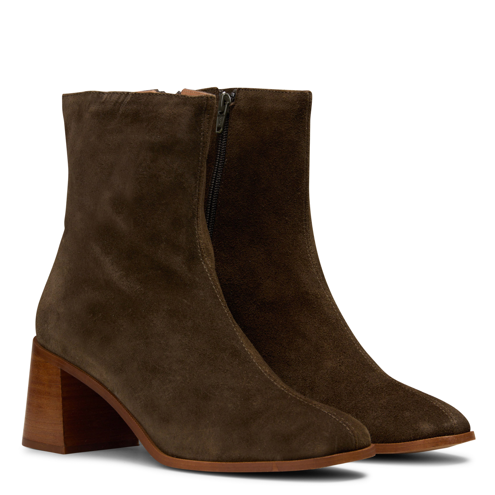 Leren enkellaarzen | Kaki MELLOW YELLOW Dames