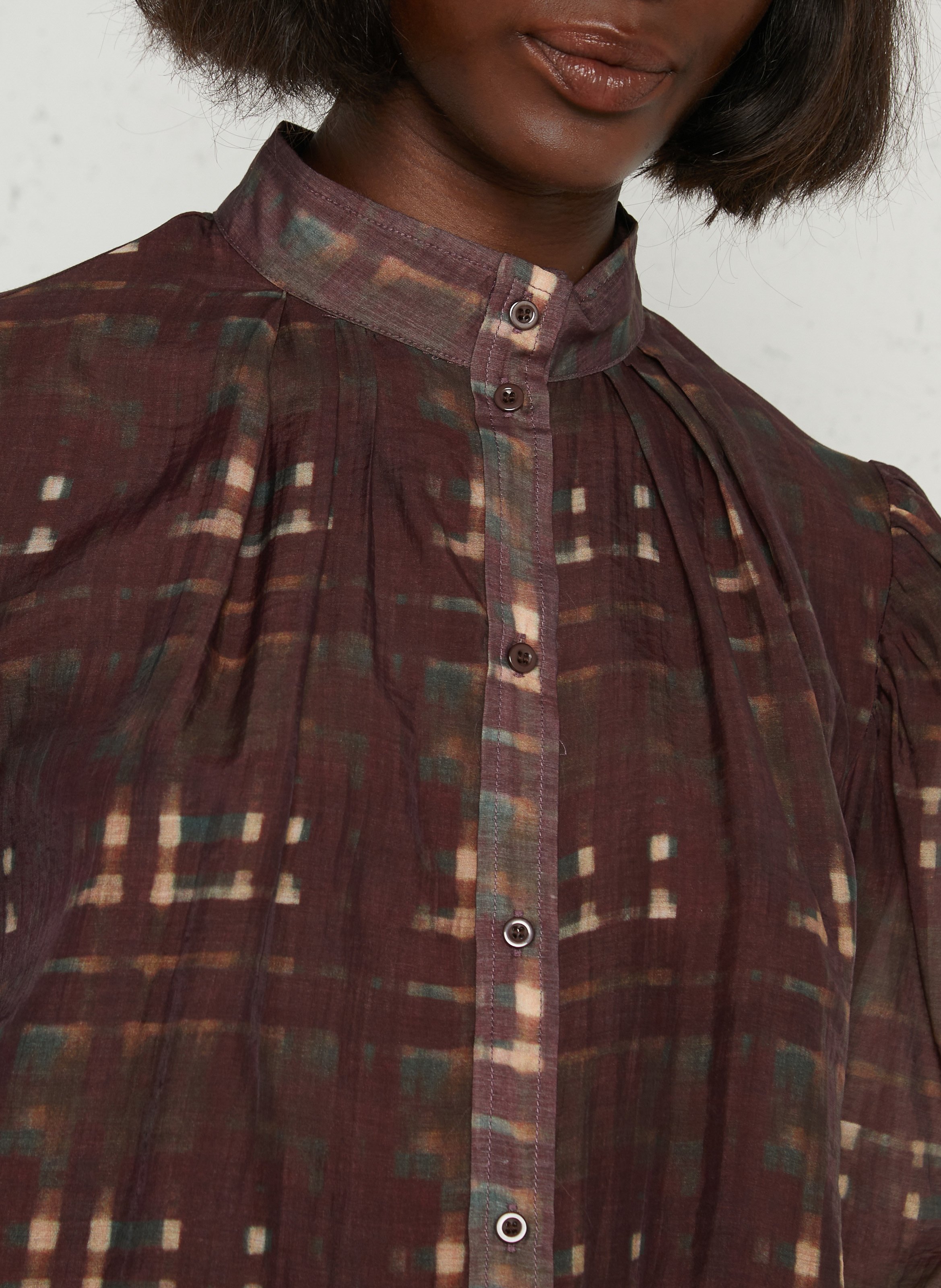 Bluse mit Rundhalsausschnitt THE KORNER Braun