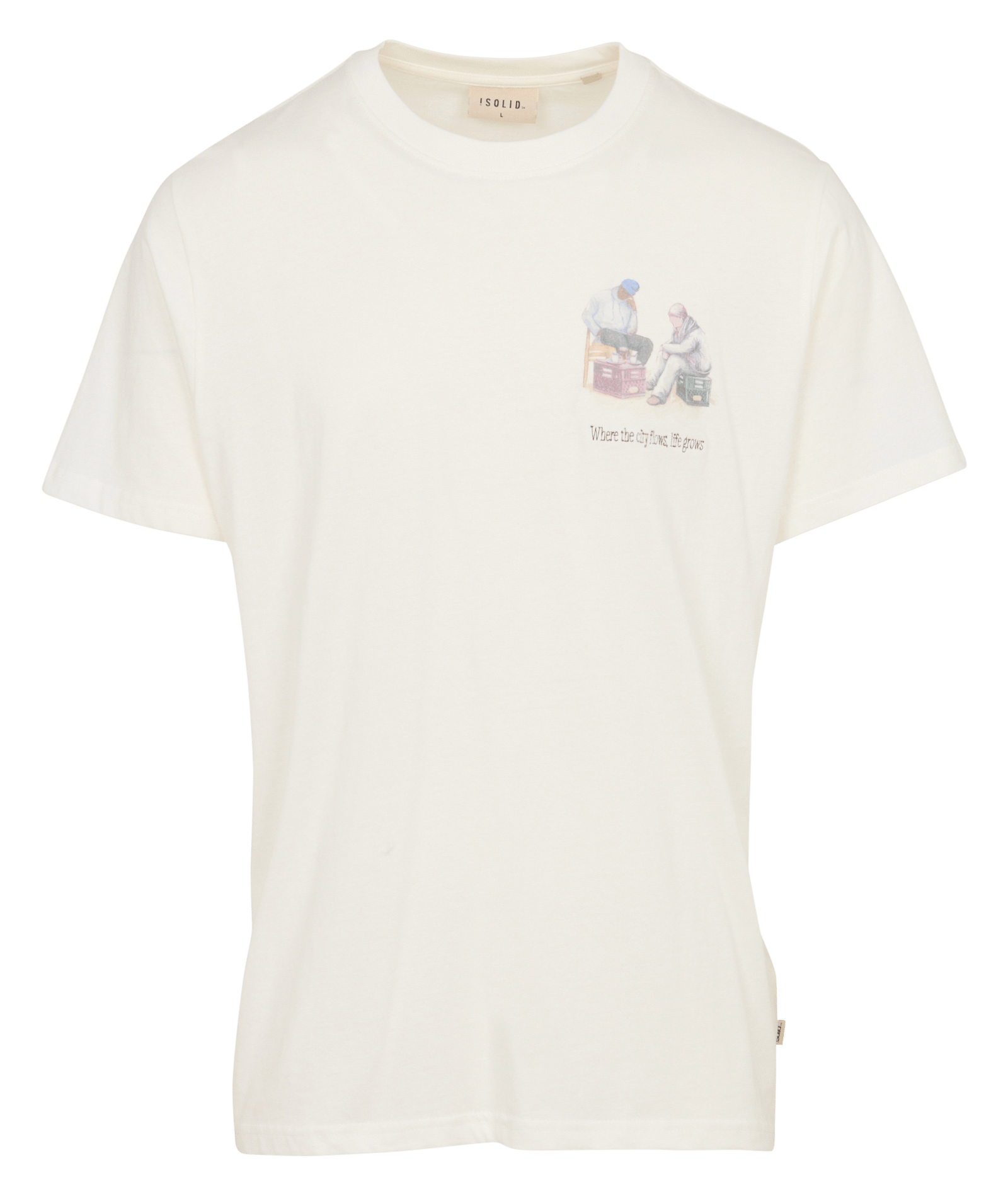 Regular-fit, katoenen T-shirt met ronde hals SOLID Wit
