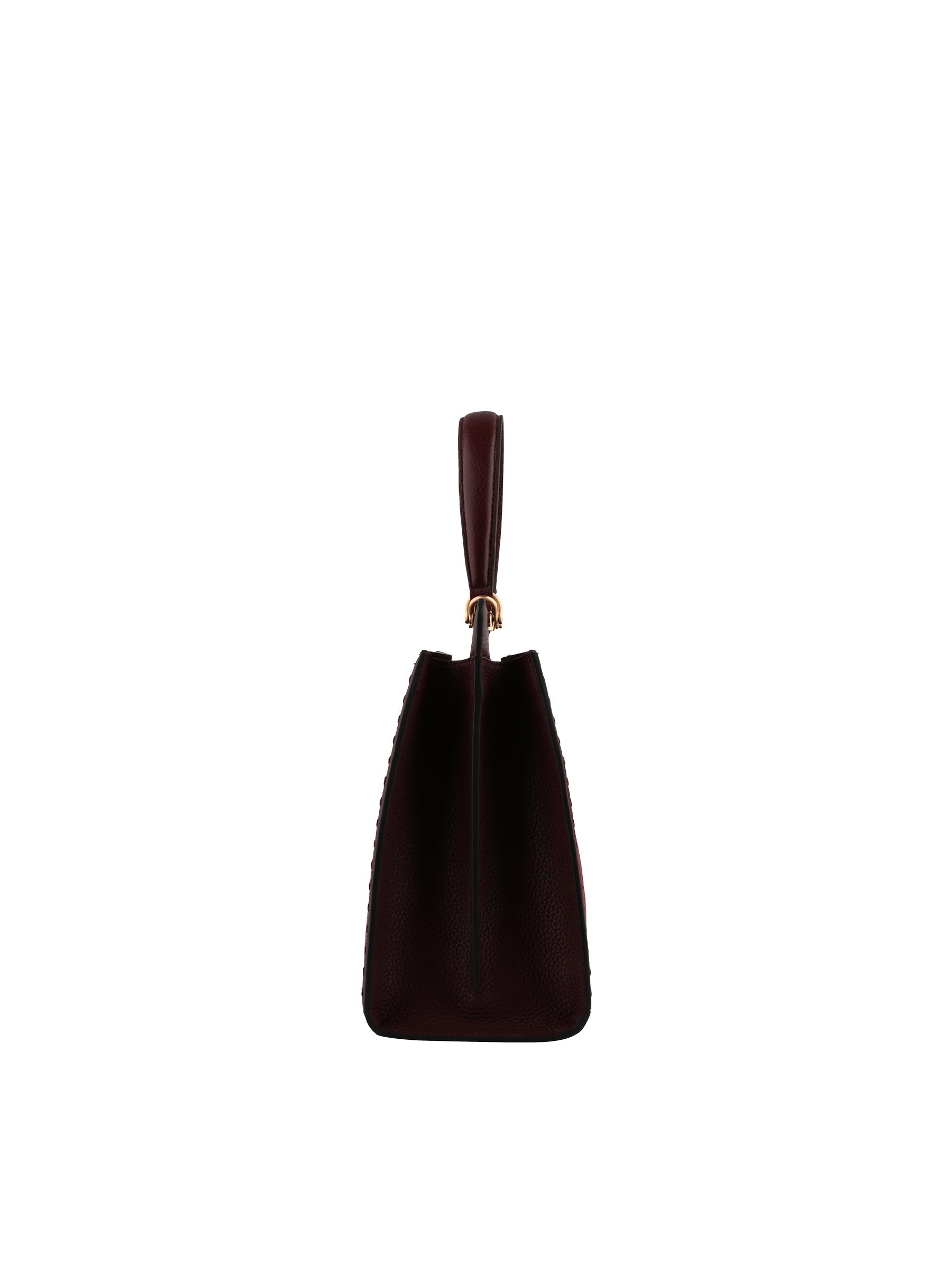 Cowhide leather handbag with a suede-effect finish POURCHET Red