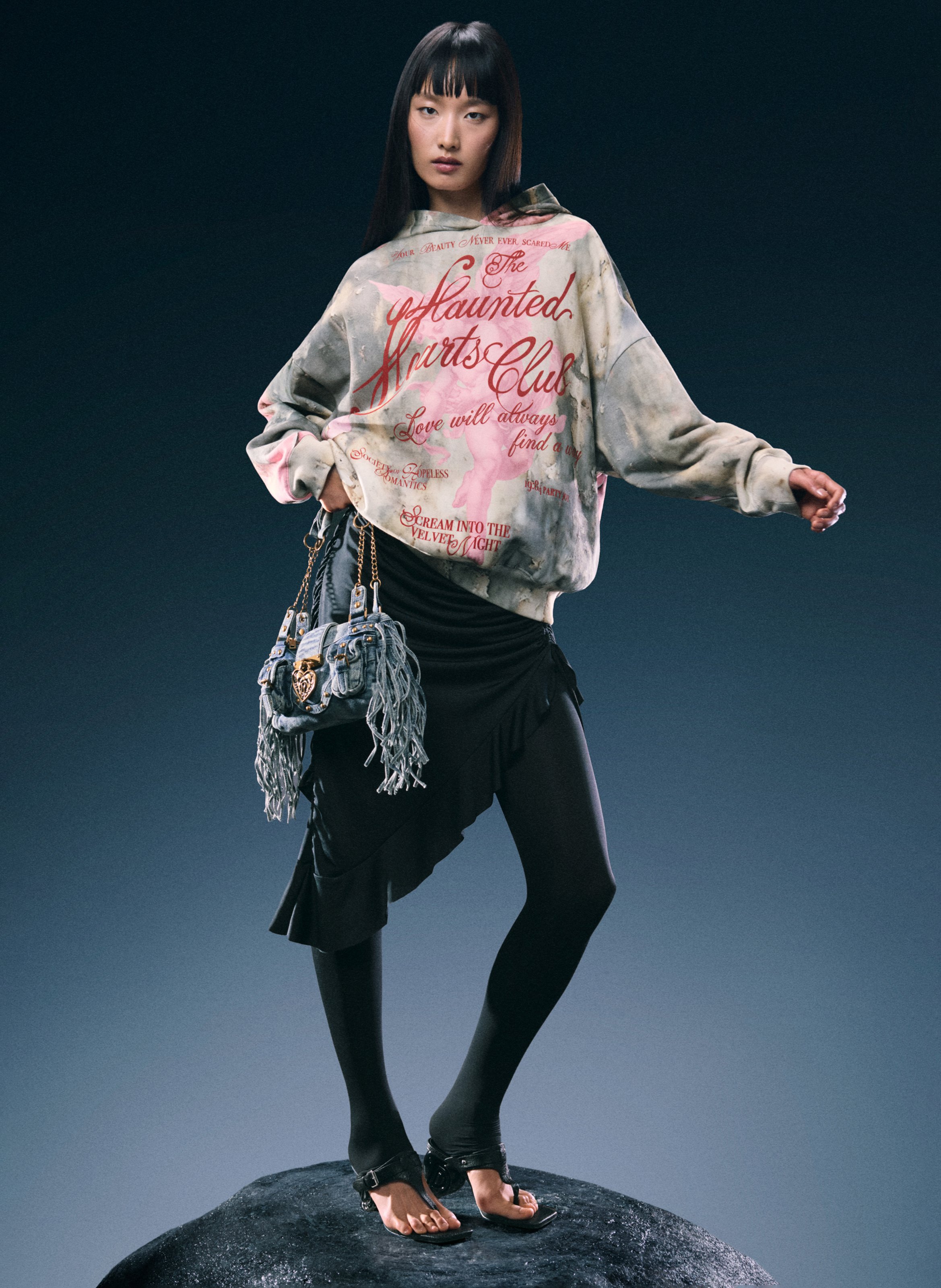 Sweat ample imprimé en coton DESIGUAL Multicolore
