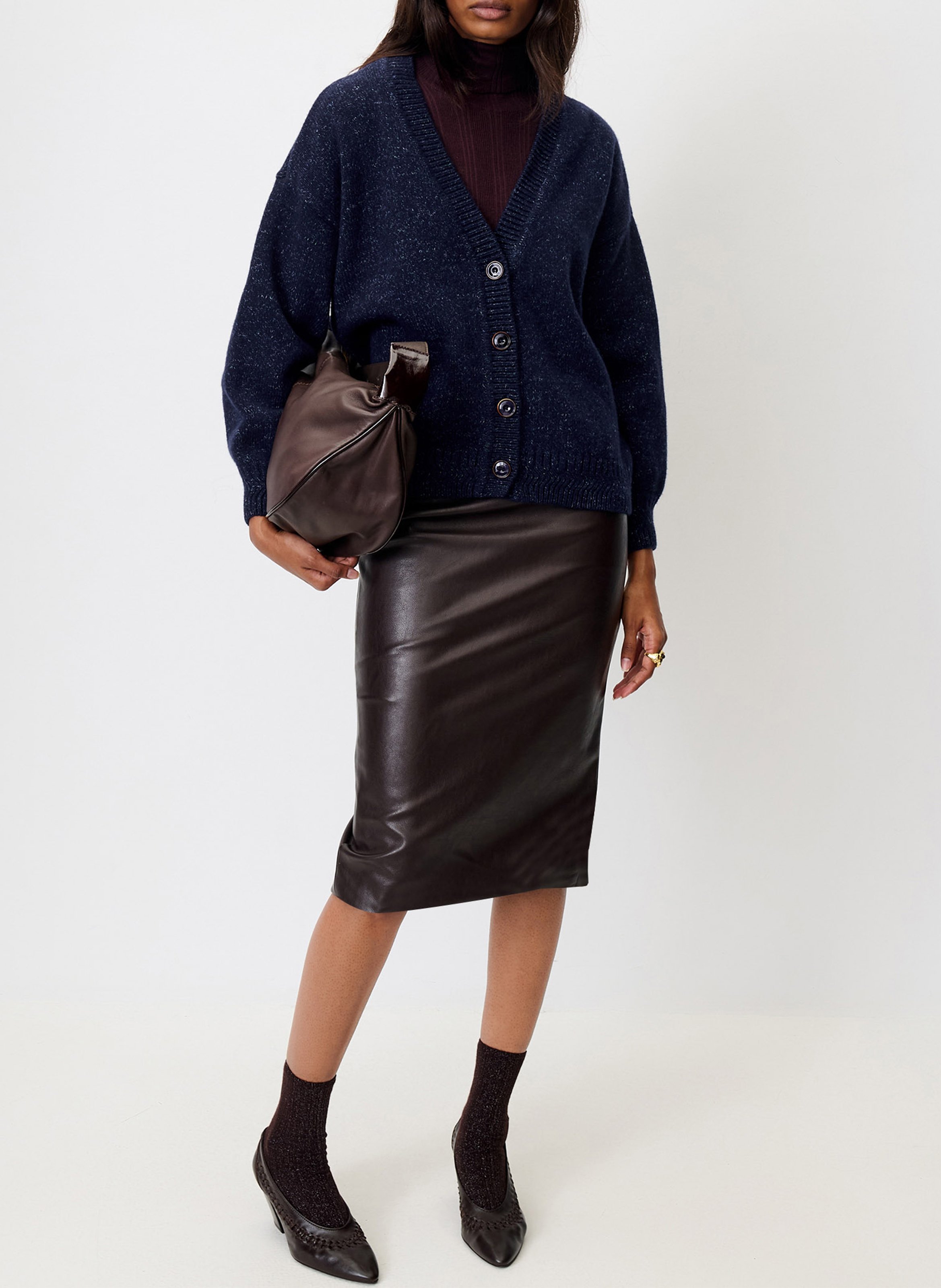 Weites Merino-Wollweste mit V-Ausschnitt SESSUN Blau