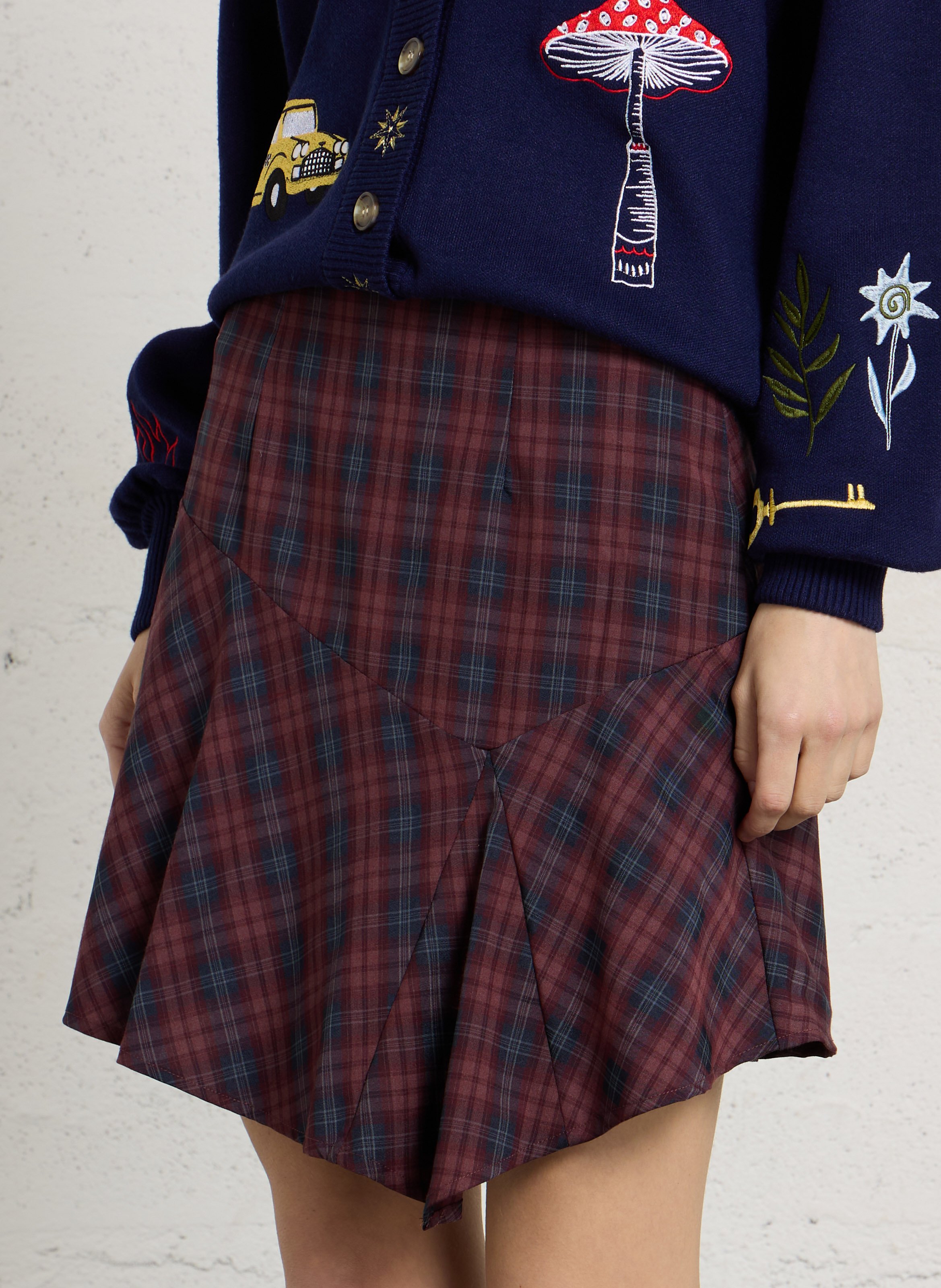 Checked print mini skirt NEVER FULLY DRESSED Purple