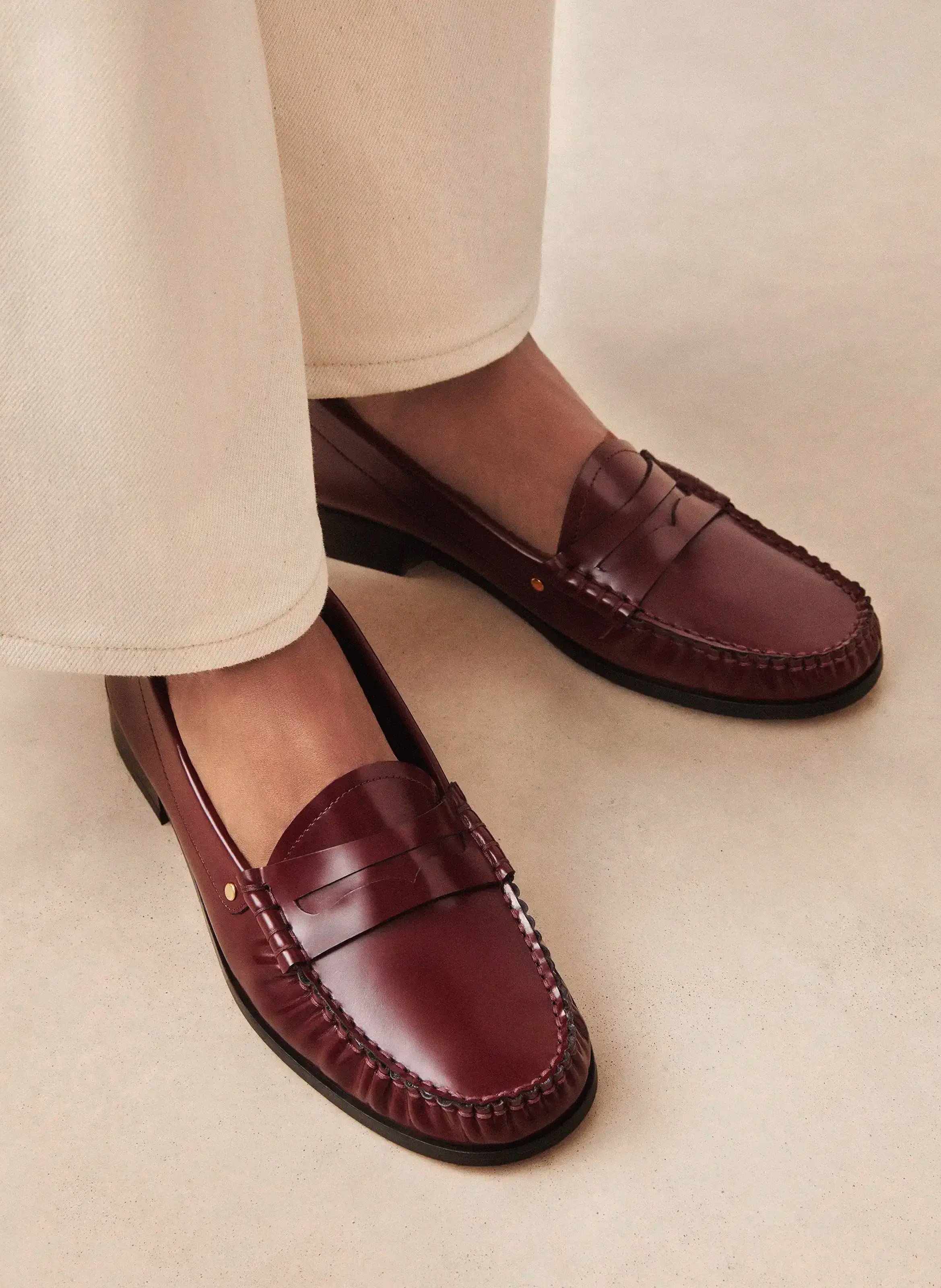 Mocassins en cuir RIVECOUR Rouge