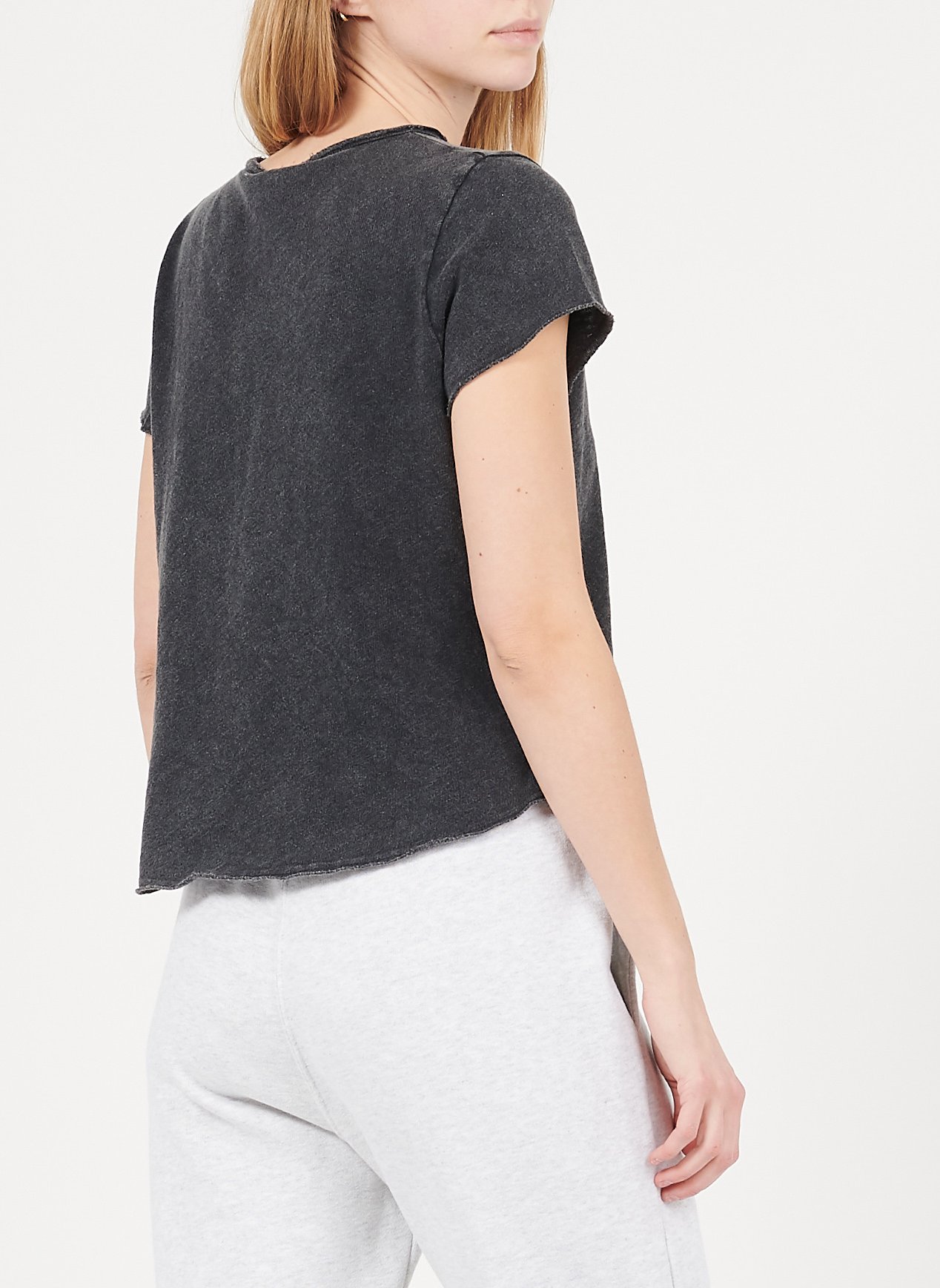 Tee-shirt droit col V en coton AMERICAN VINTAGE Noir