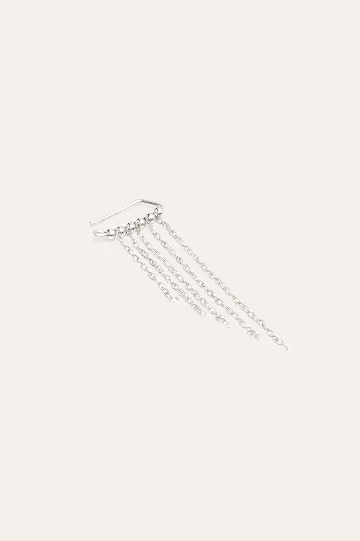 Small fringed ear silver climber YAY Silver