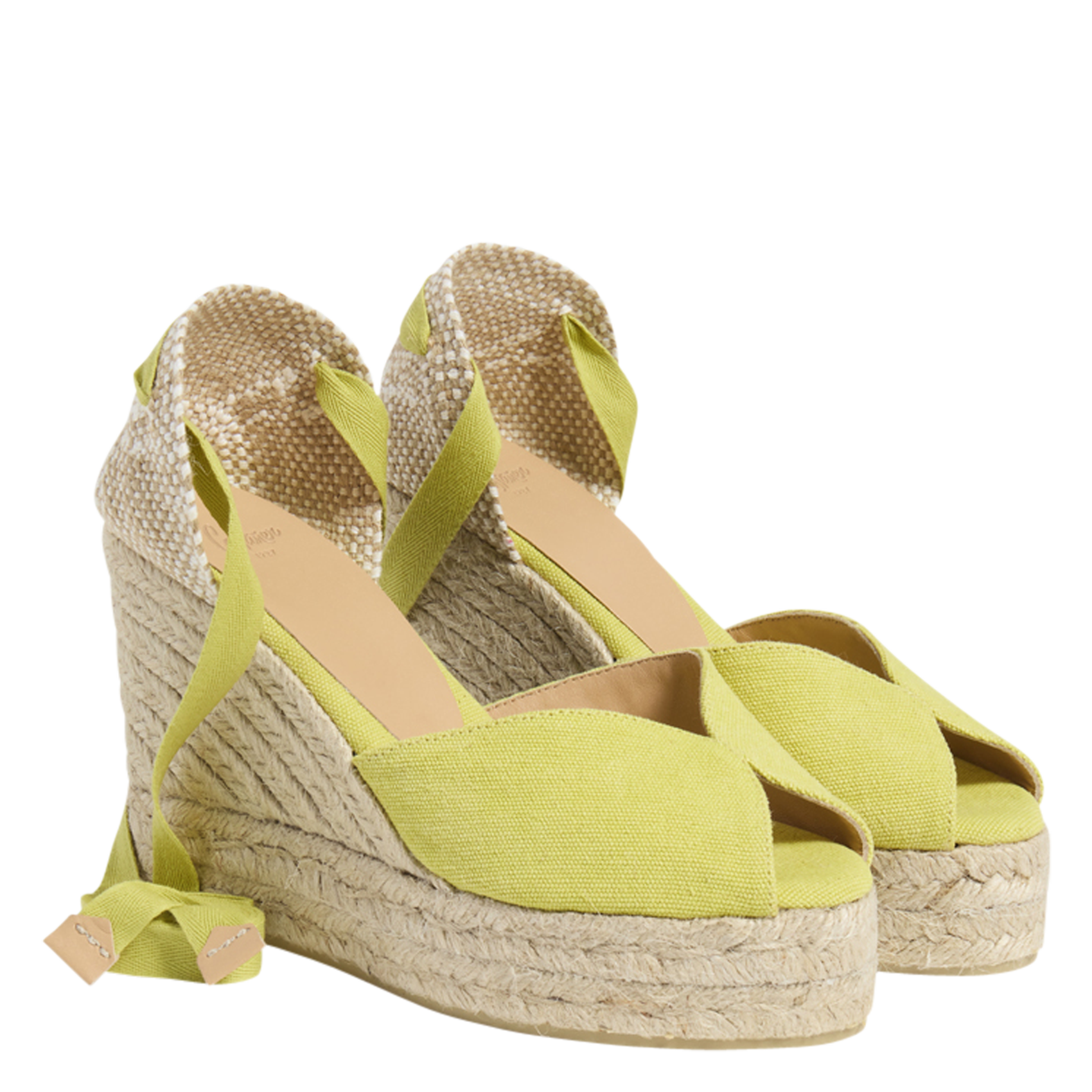 Hohe Baumwoll-Espadrilles mit Keilabsatz CASTANER Gelb