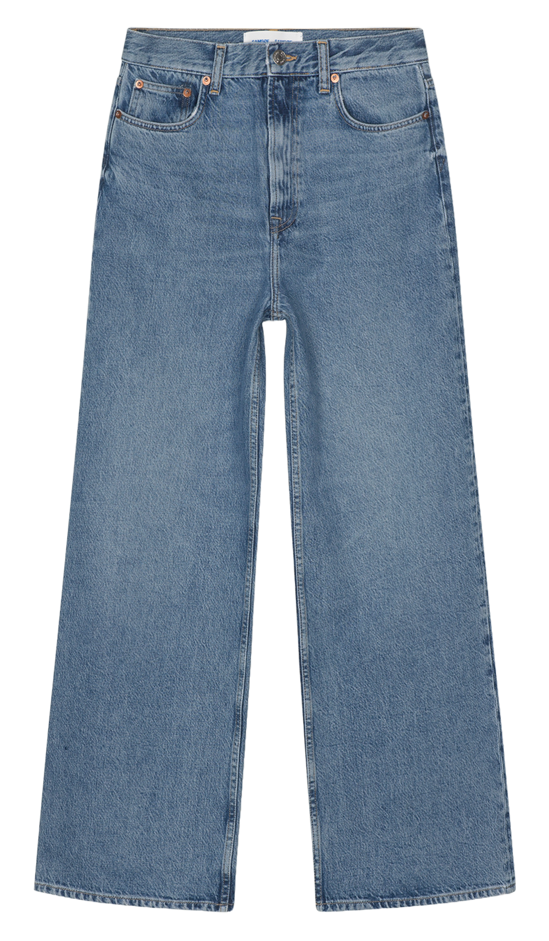 Jean ample droit taille haute en coton bio  SAMSOE SAMSOE Bleu