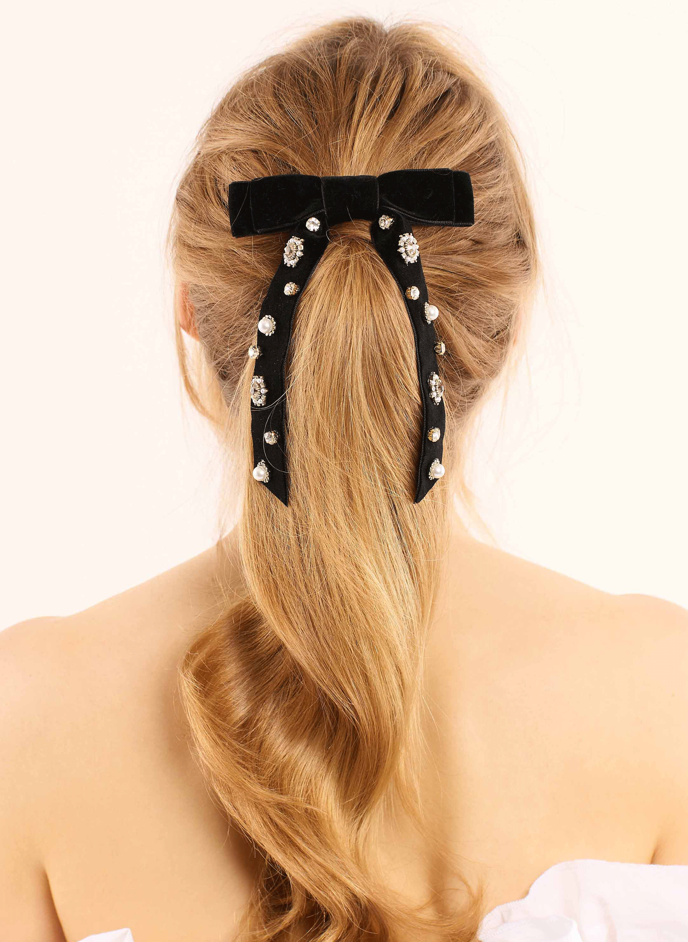 Flannel hair barrette HIPANEMA Black