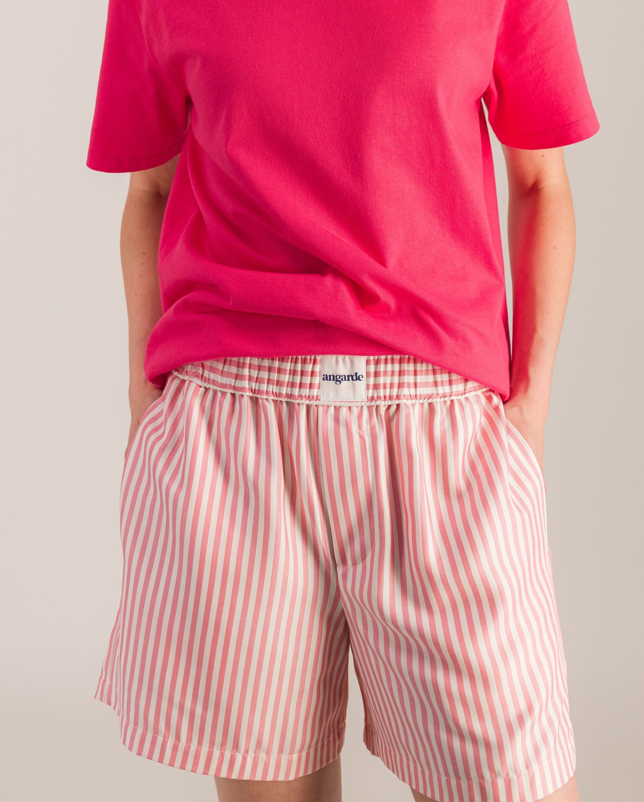 Women's short pajama set, dahlia ANGARDE Stripes