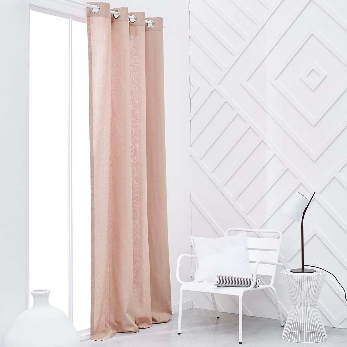 Cotton eyelet curtain TODAY LINGE DE MAISON Pink