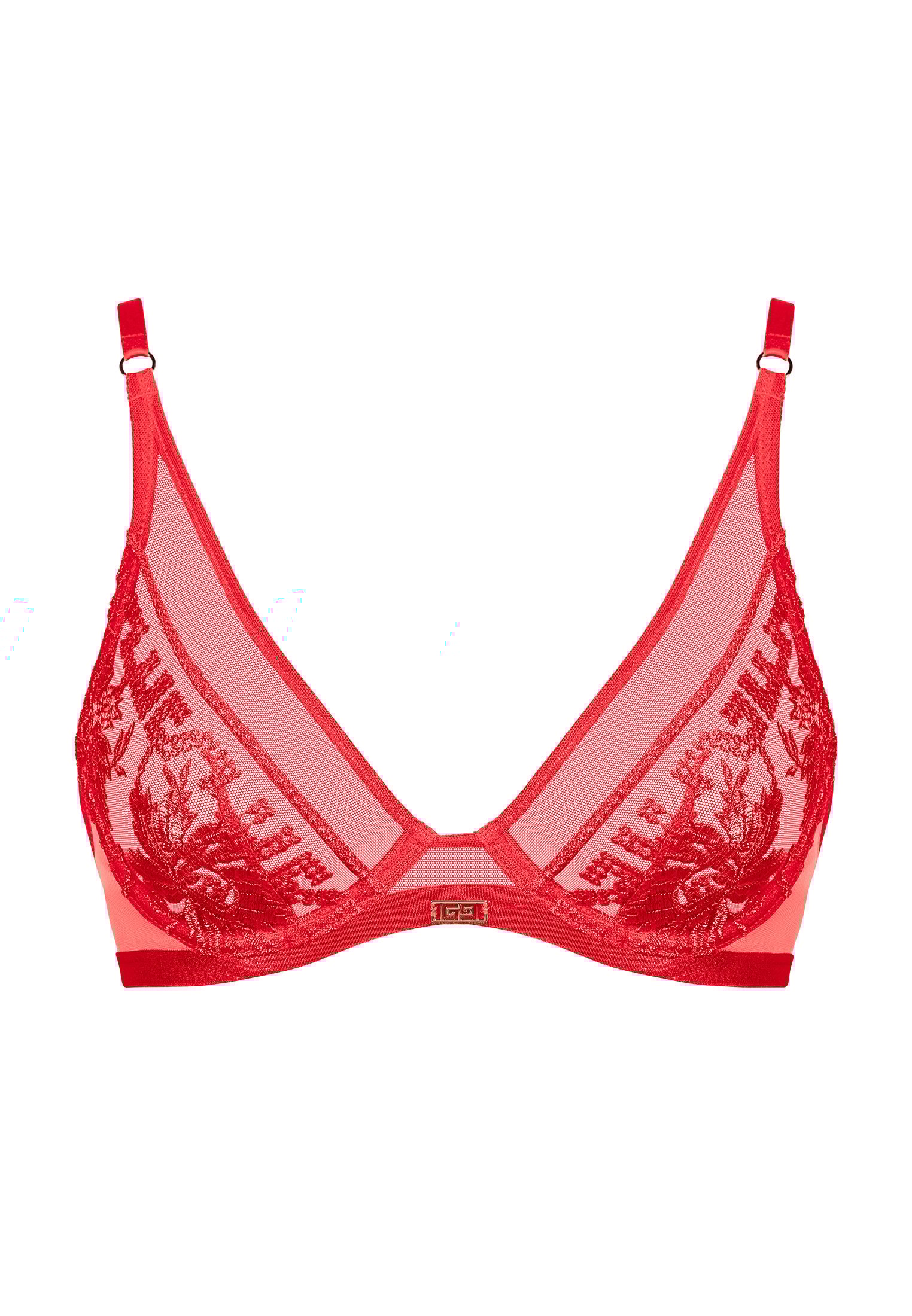 A la Folie kohl black underwired triangle bra AUBADE Red