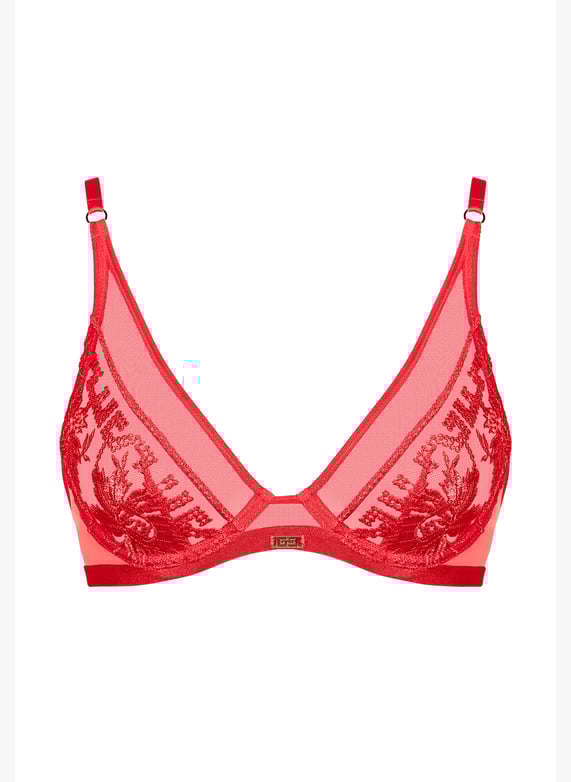 A la Folie kohl black underwired triangle bra | Red by AUBADE A la Folie kohl black underwired triangle bra Red