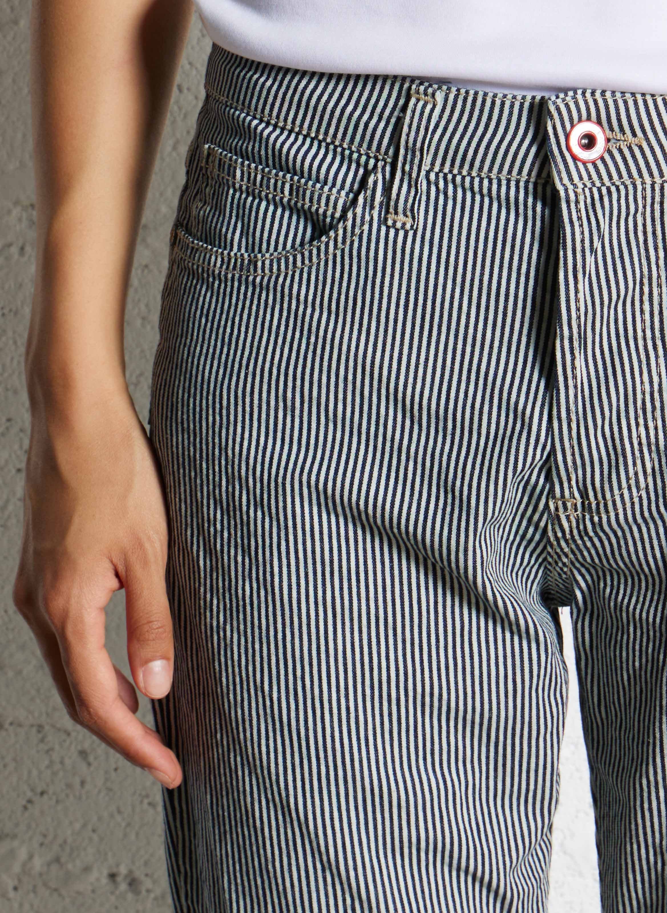 Pantalon droit à rayures PLEASE Multicolore