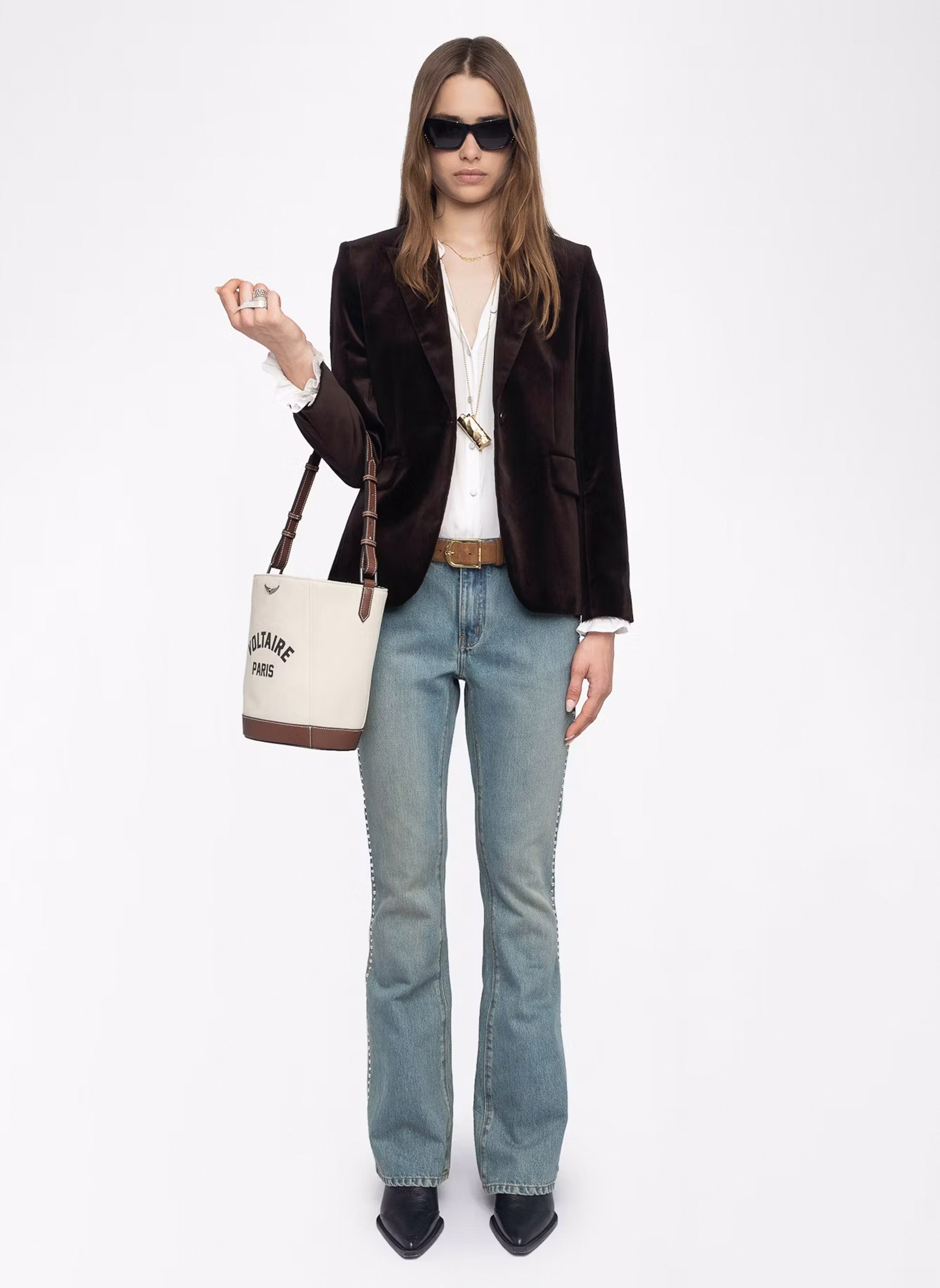 Jean bootcut en coton ZADIG&VOLTAIRE Bleu