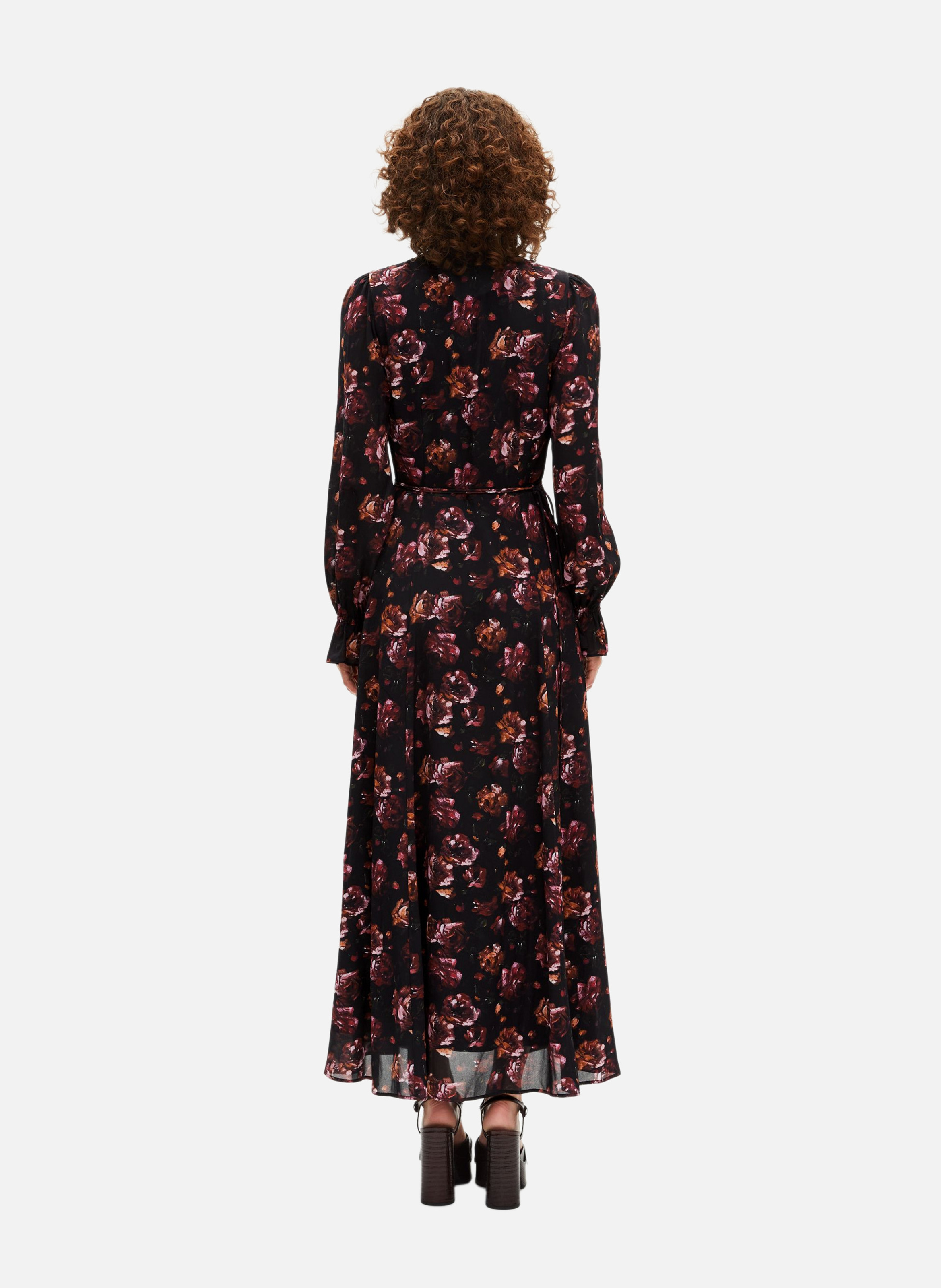 Robe longue imprimé en soie mélangée THE KOOPLES Rouge