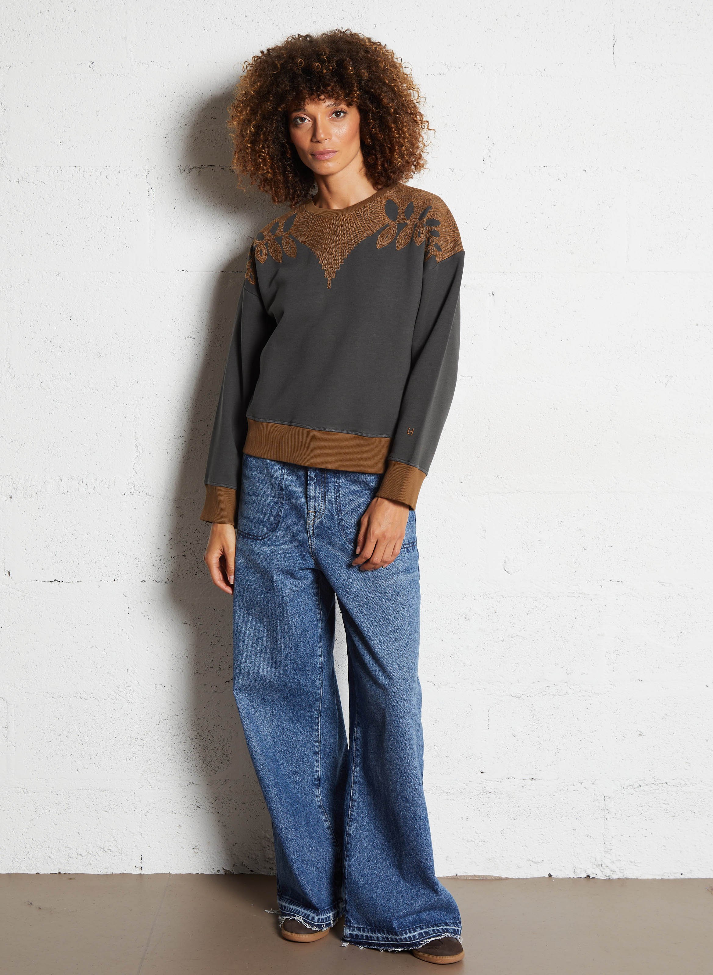 Effen sweater LEON & HARPER Grijs