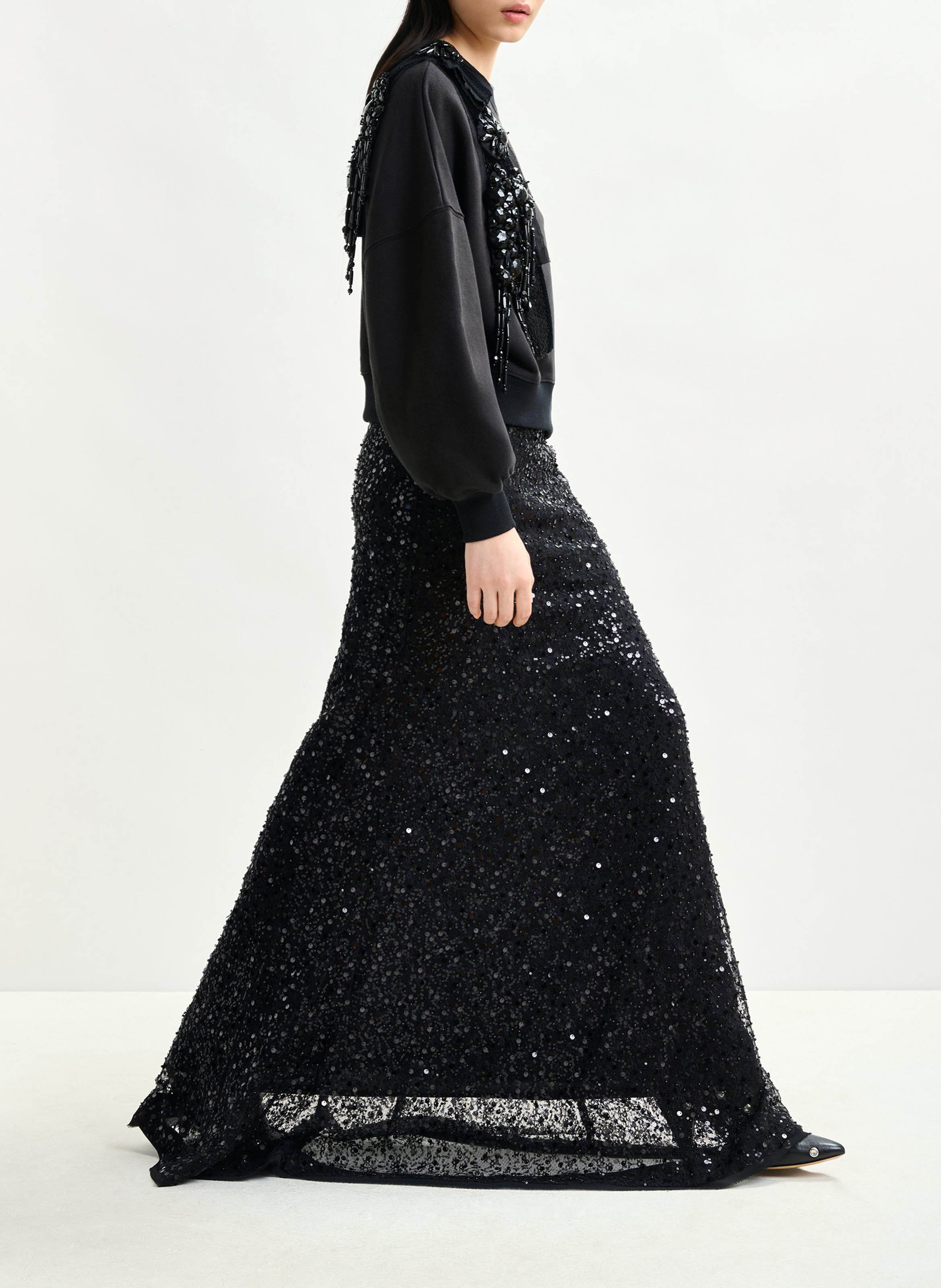 Jupe longue pailletée ESSENTIEL ANTWERP Noir