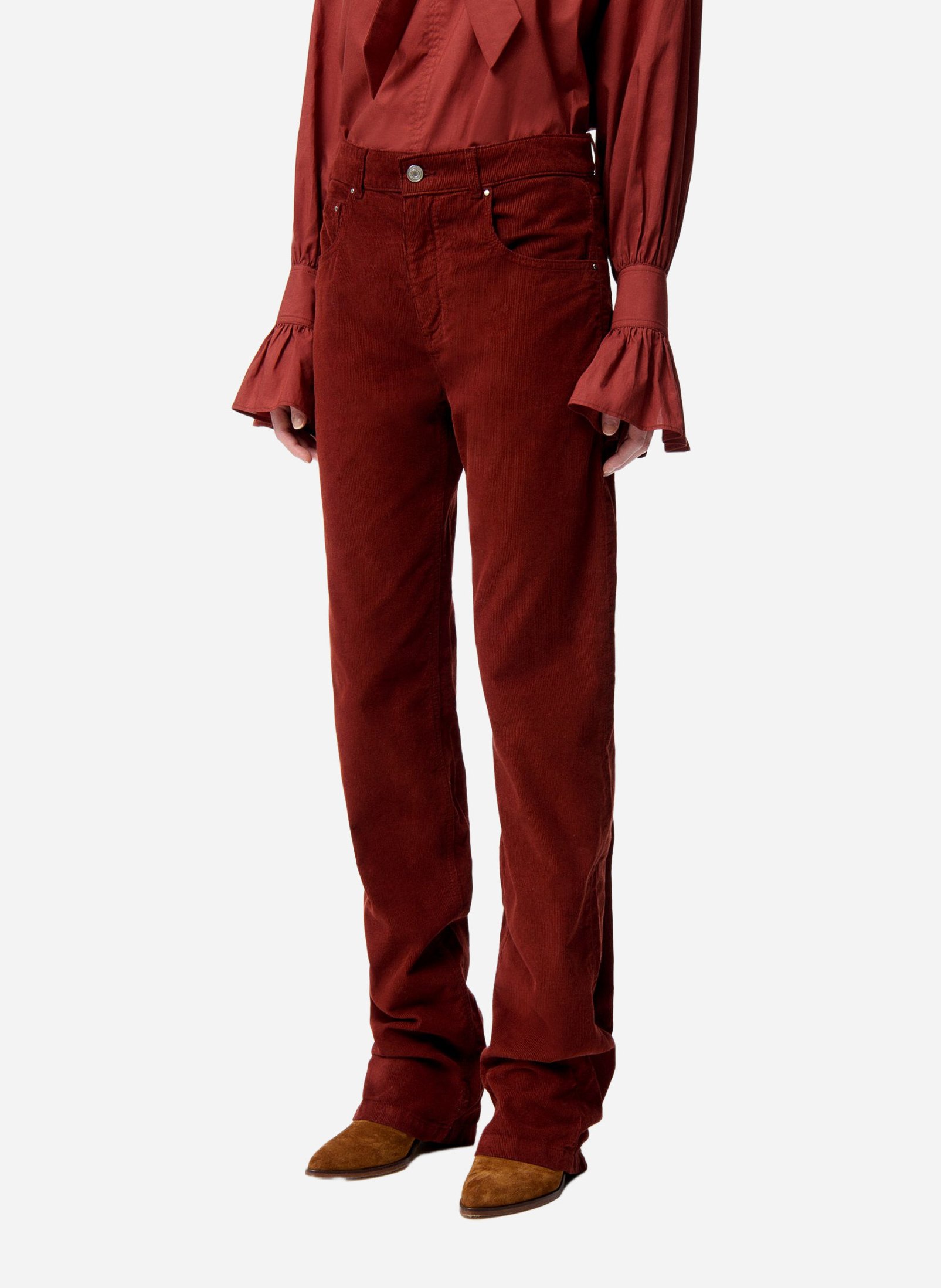 Rechte corduroy jeans VANESSA BRUNO Rood