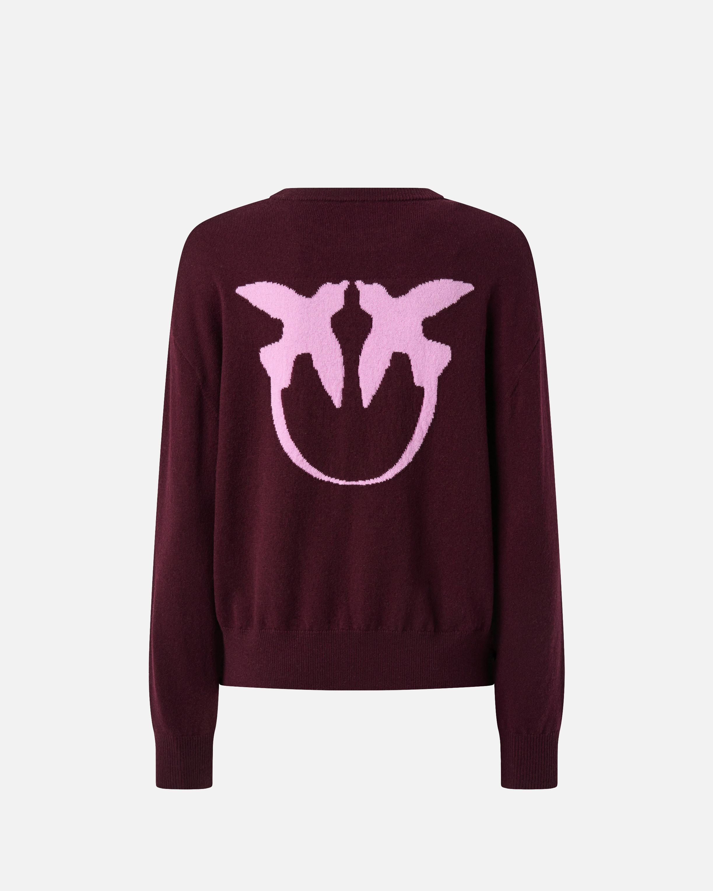 Sweater with maxi love birds logo PINKO Red