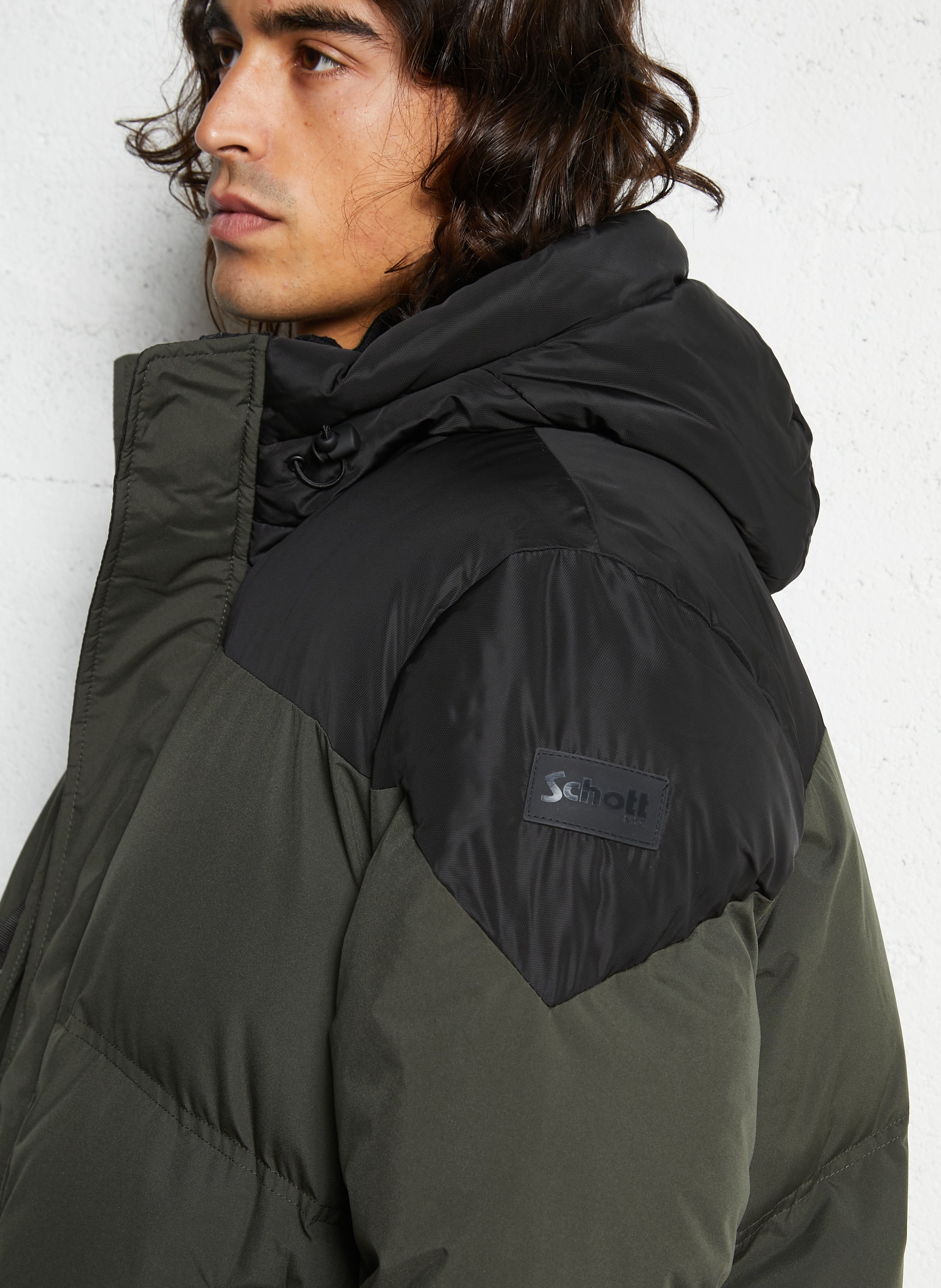 Doudoune matelassée avec capuche SCHOTT Noir