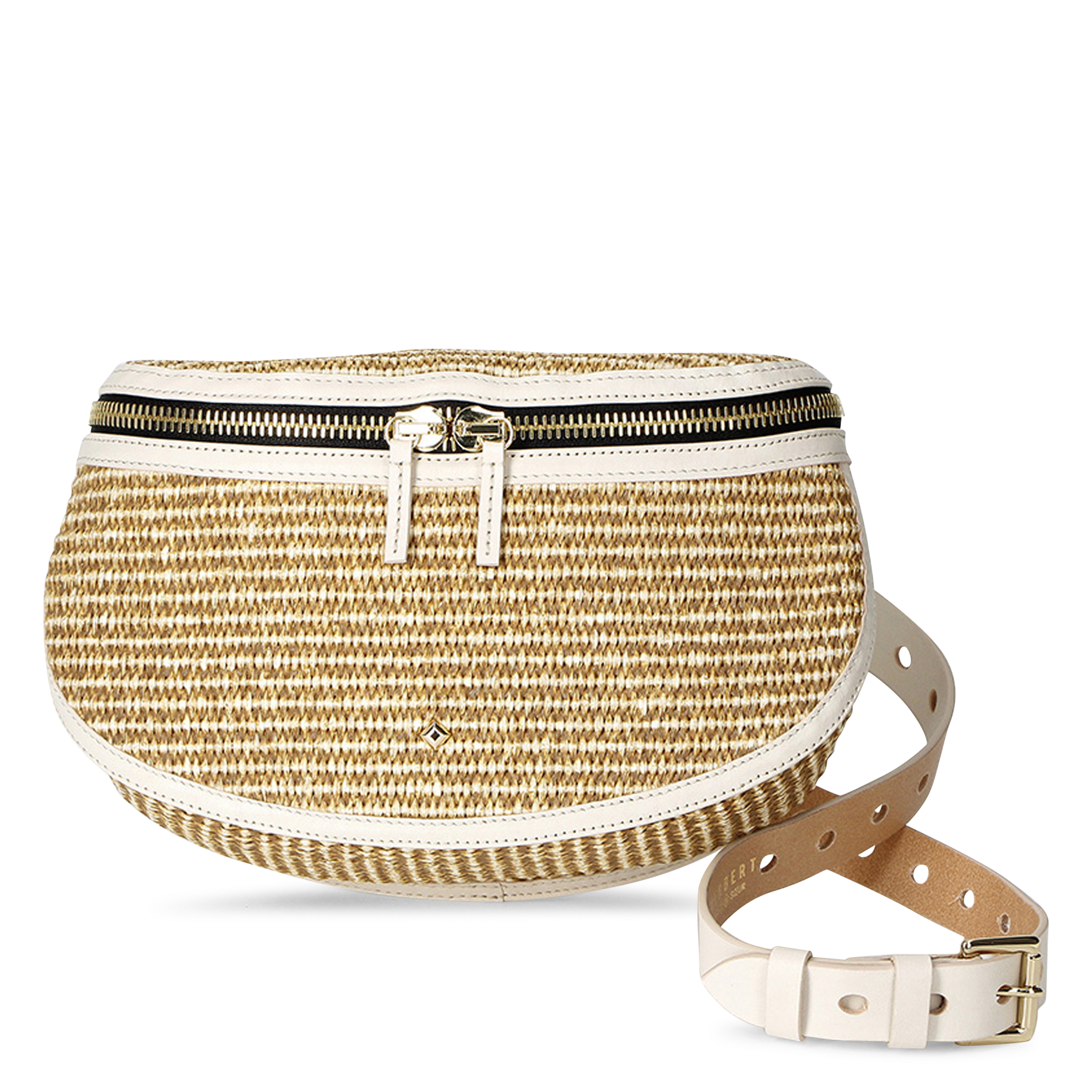 Hüfttasche aus Bast- und Leder-Mix HERBERT FRERE SOEUR Mehrfarbig