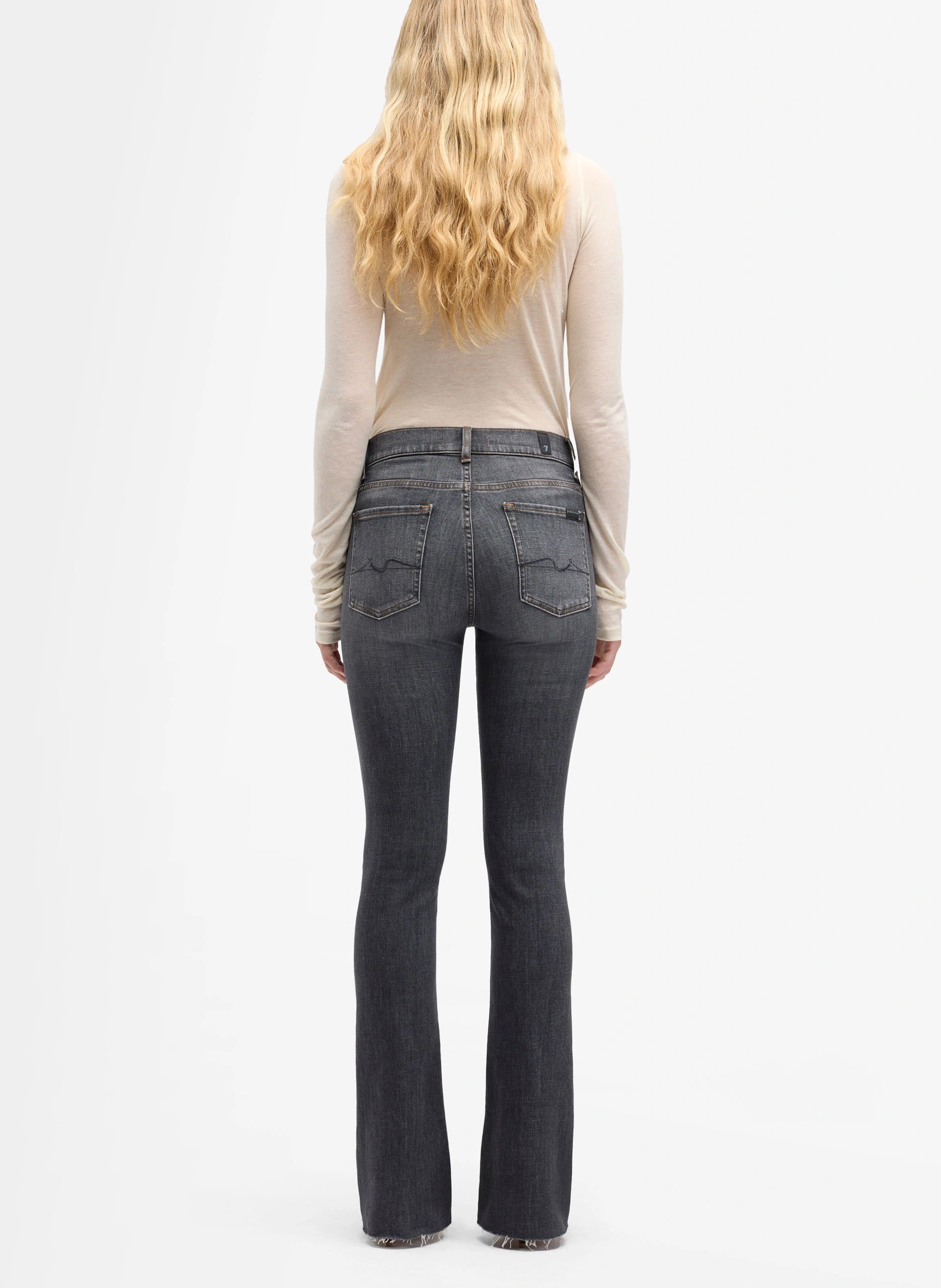 Bootcut-jeans | katoenblend 7 FOR ALL MANKIND Zwart