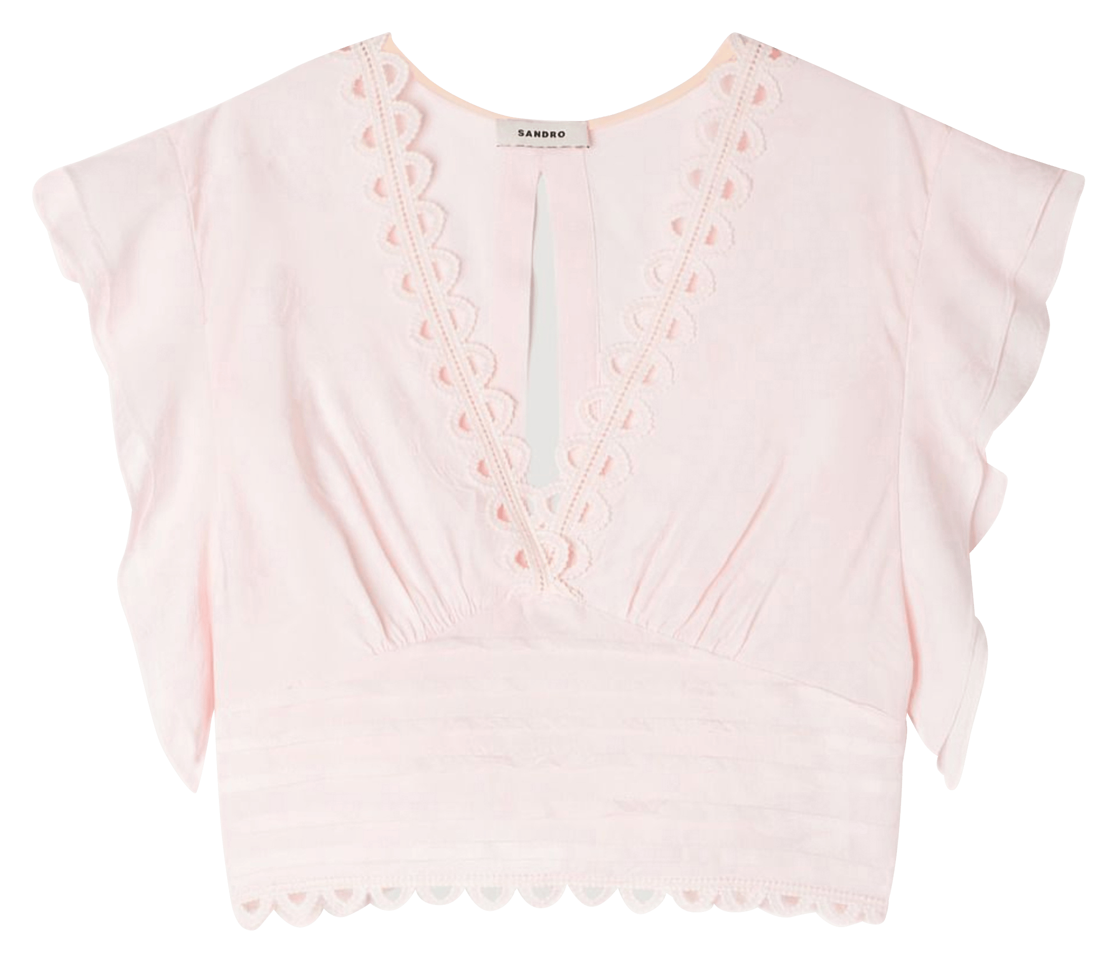 Mouwloze top met borduurwerk SANDRO Roze