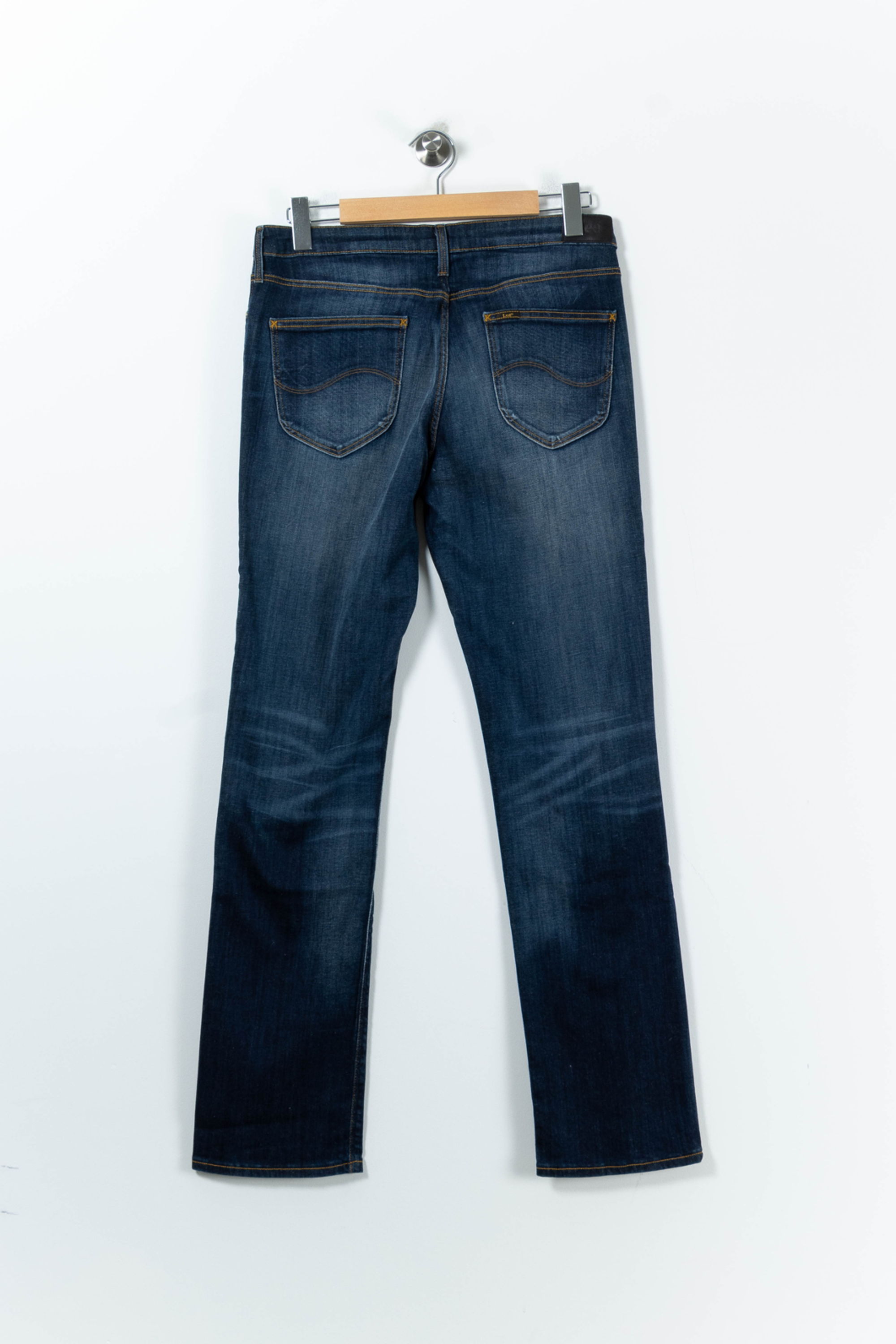Cropped slim jeans with studs LEE - Seconde Main Blue
