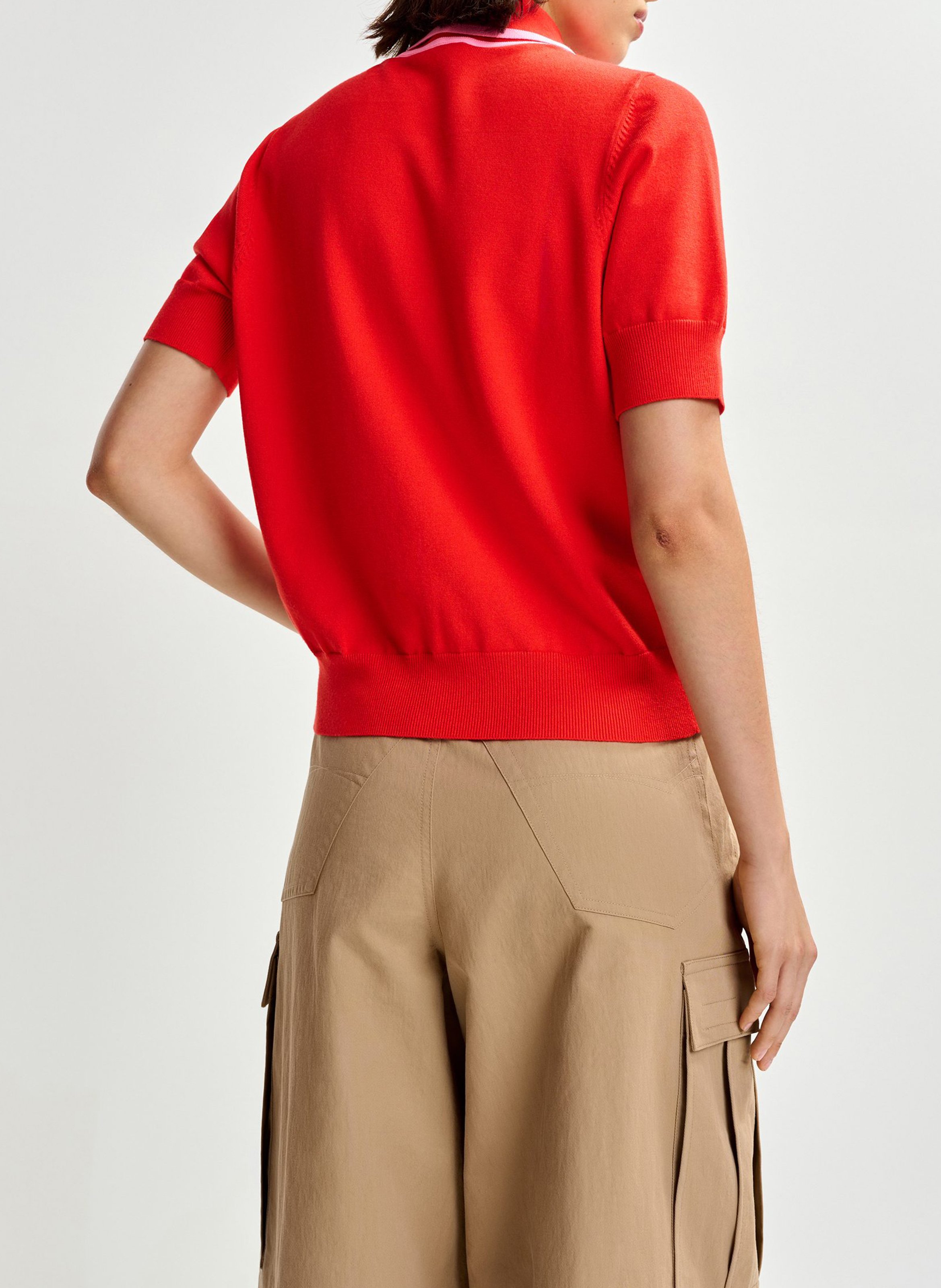 Polo with Knotted Collar ESSENTIEL ANTWERP Red