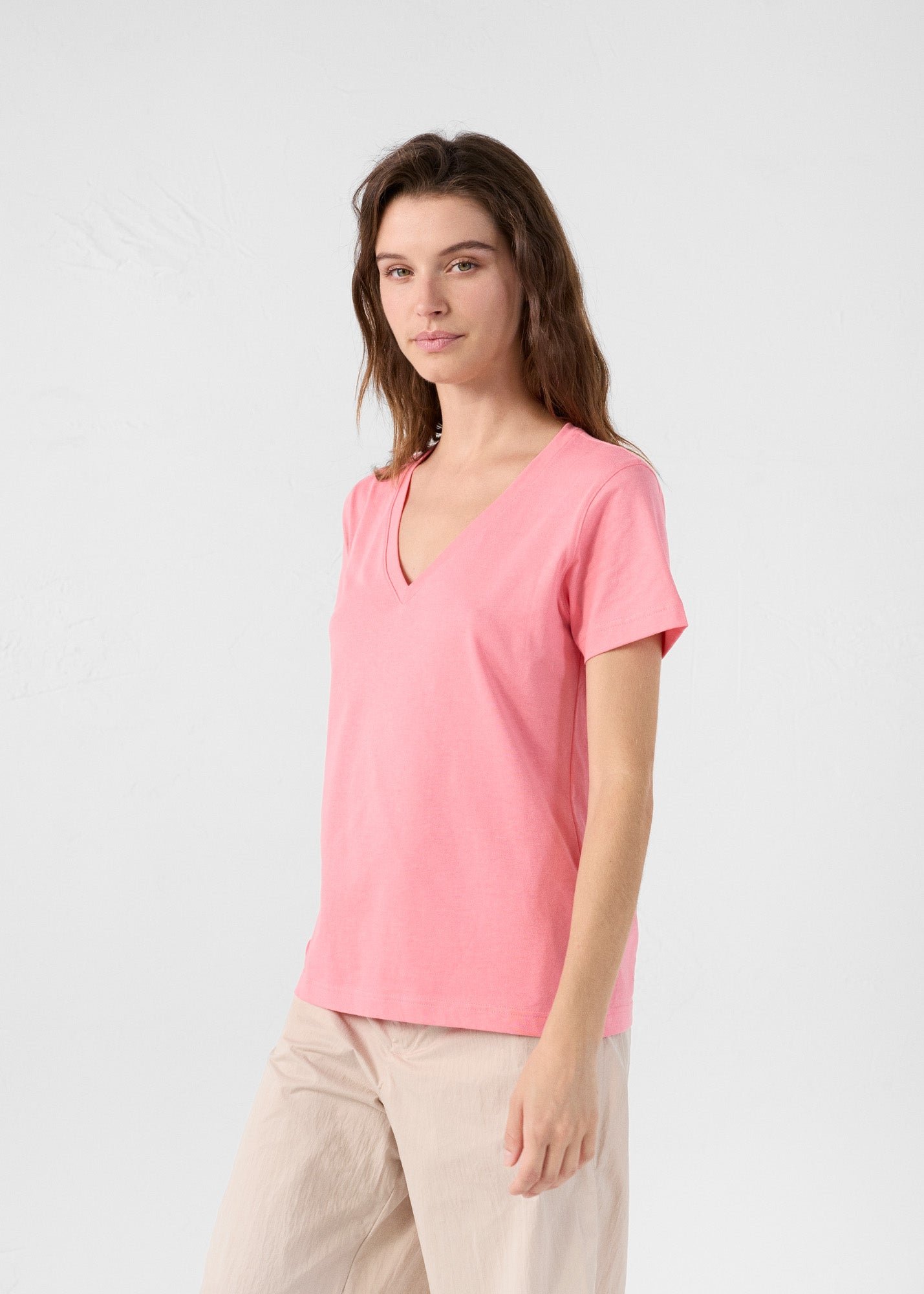 V-neck soft t-shirt JOTT Pink