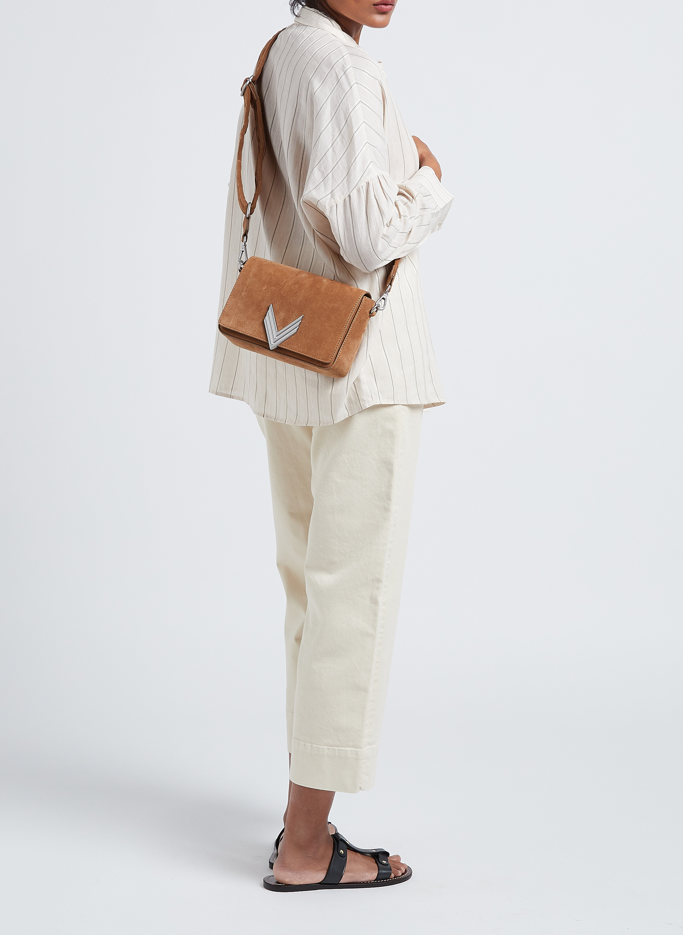 Gesteppte Umhängetasche aus Leder IKKS Braun