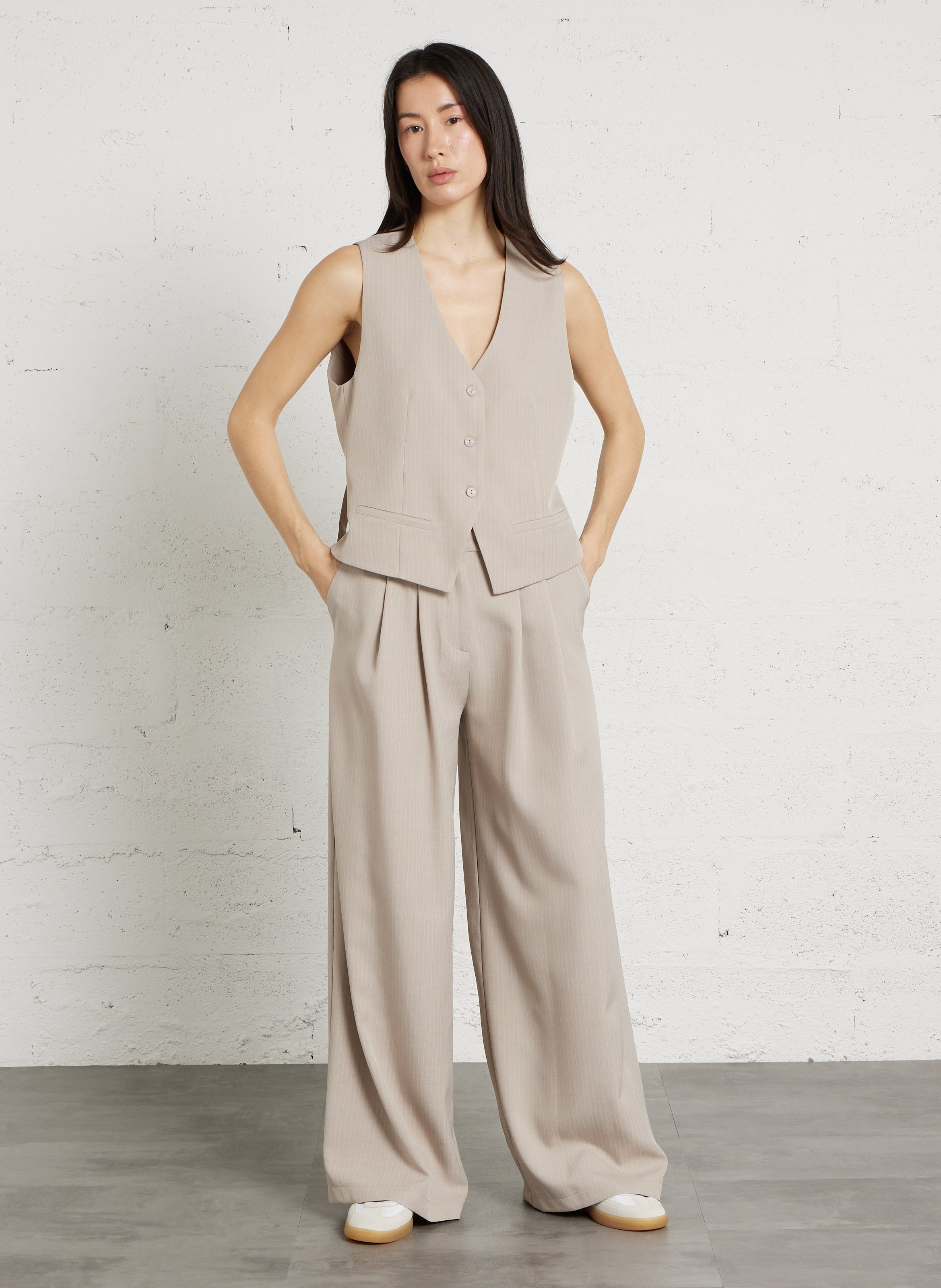 Wide trousers PLEASE Beige