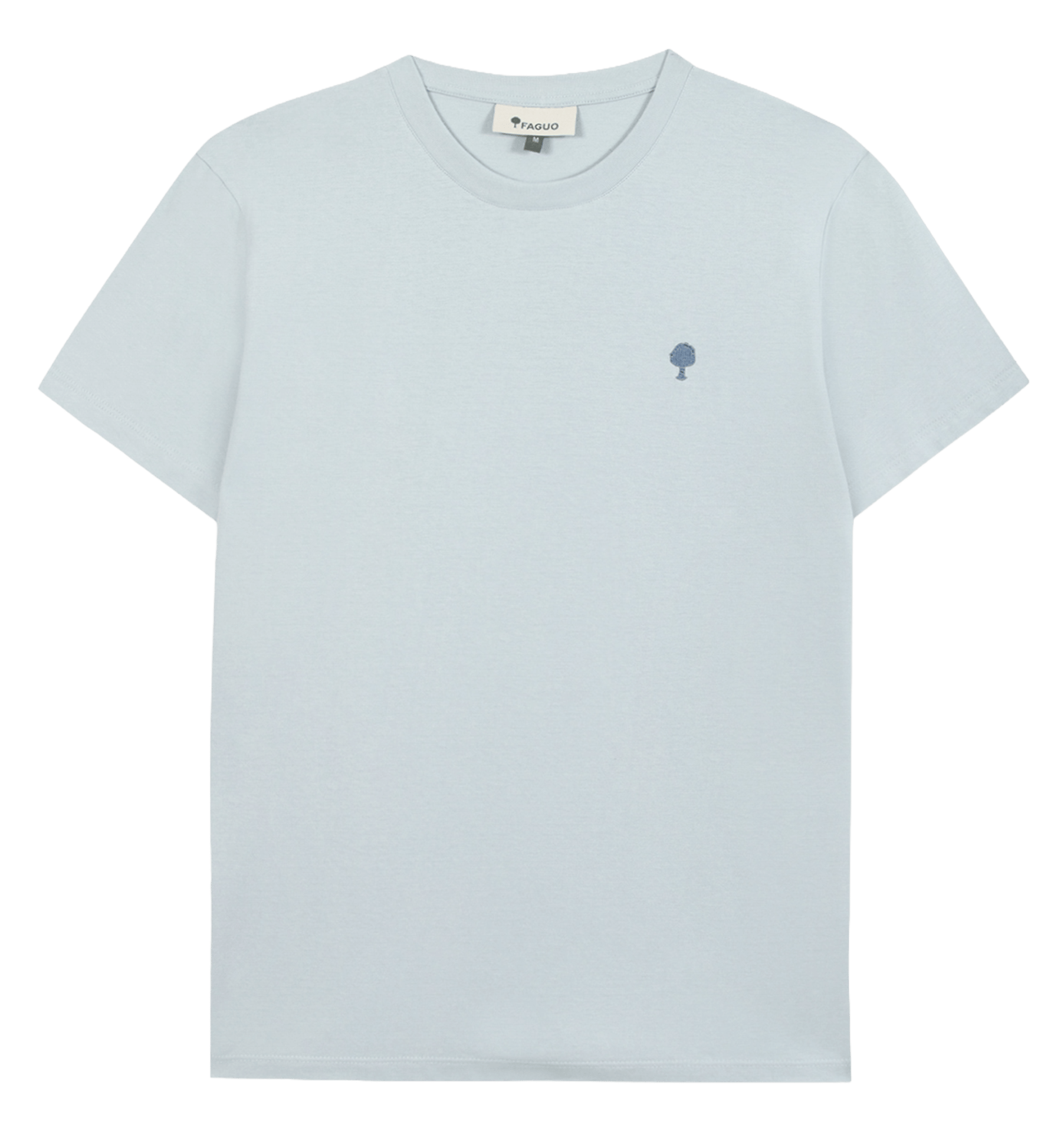 Tee-shirt droit col rond en coton et coton recyclé ARCY Sky blue