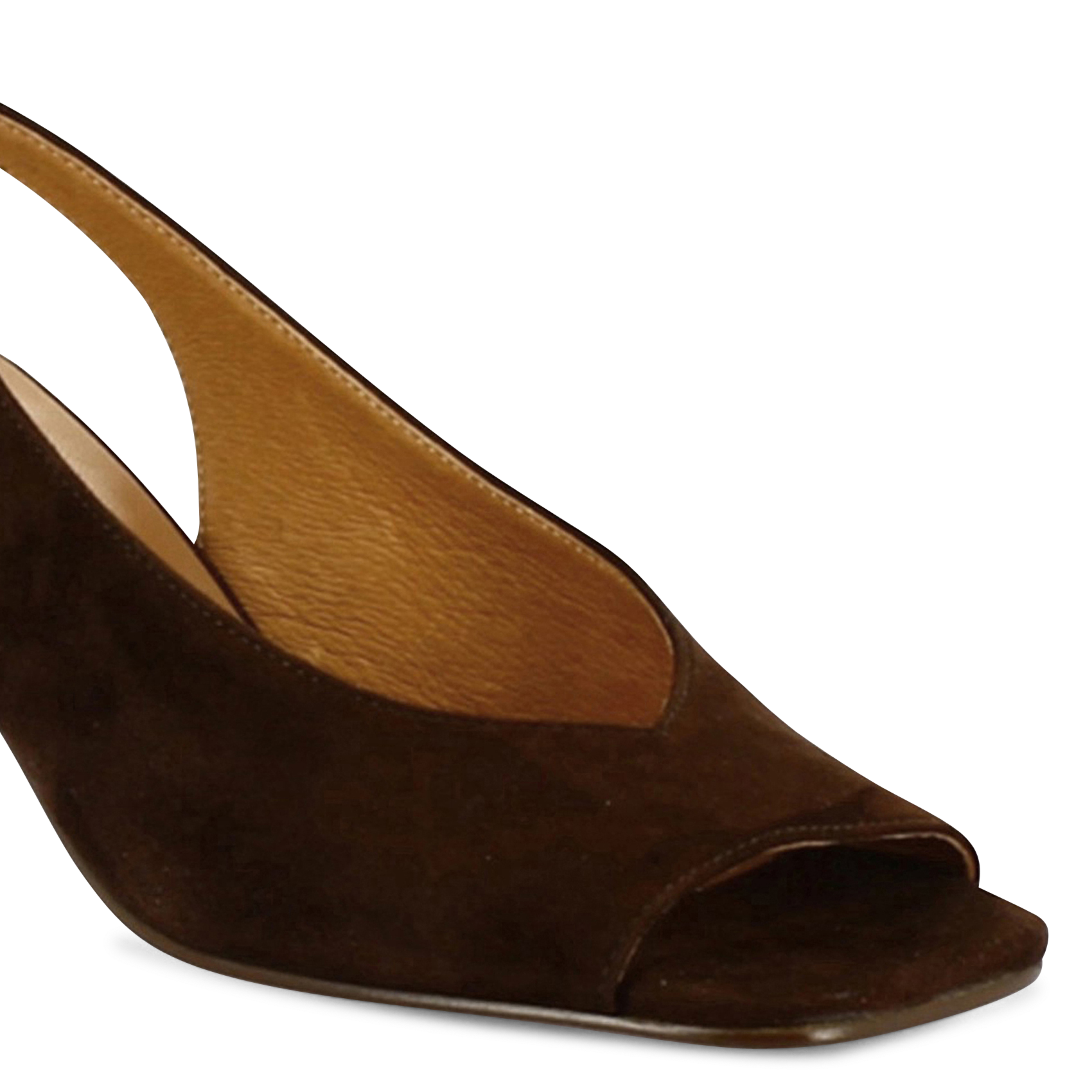 Slingback suede leather pumps JONAK Brown