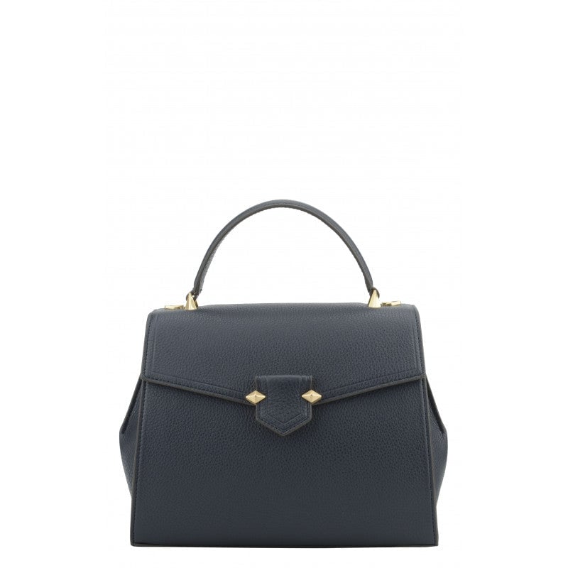 Grained calfskin handbag POURCHET Blue