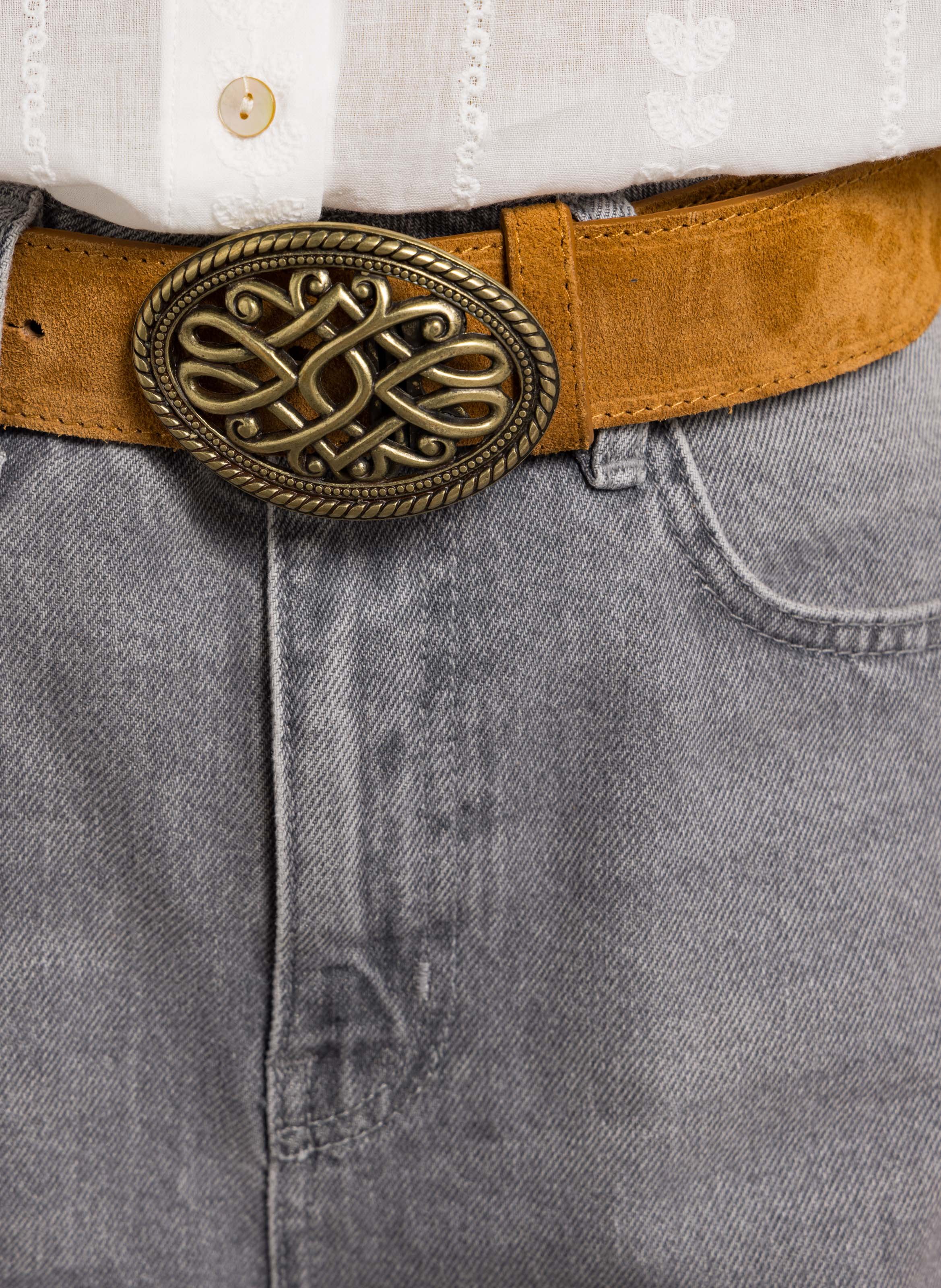 Suede belt LA PETITE ETOILE Brown