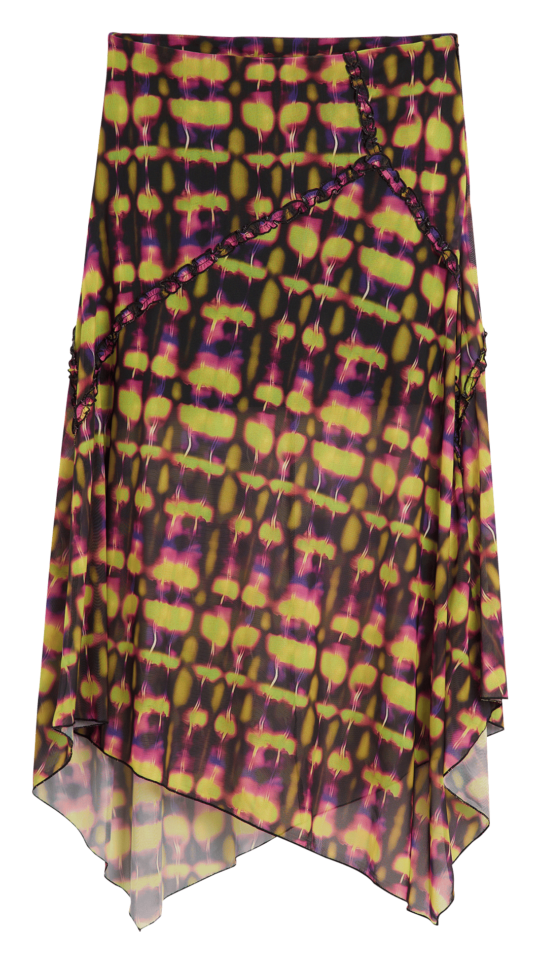 Jupe longue asymétrique imprimée DESIGUAL Vert