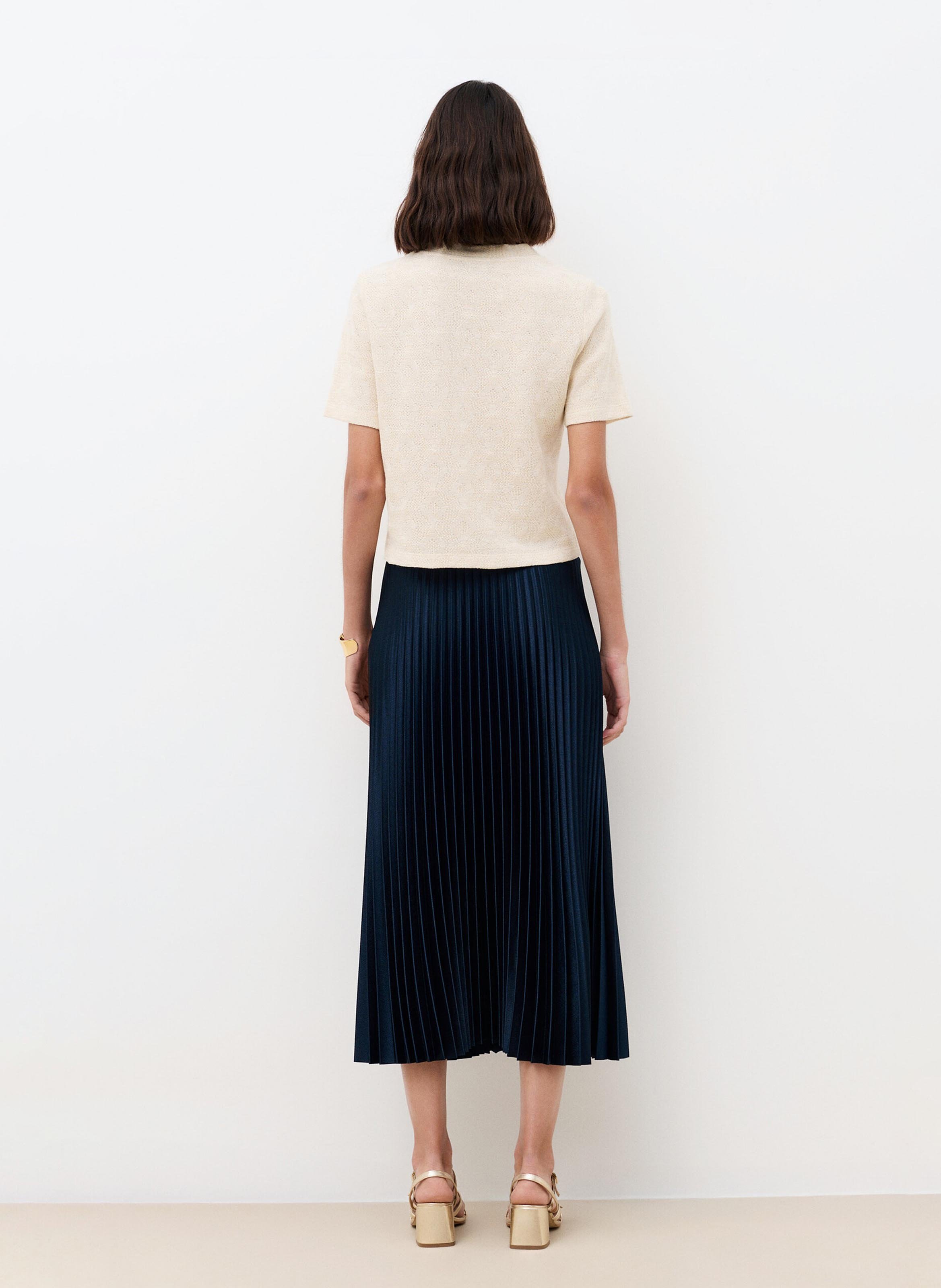 Top con cuello de pico CAROLL Beige