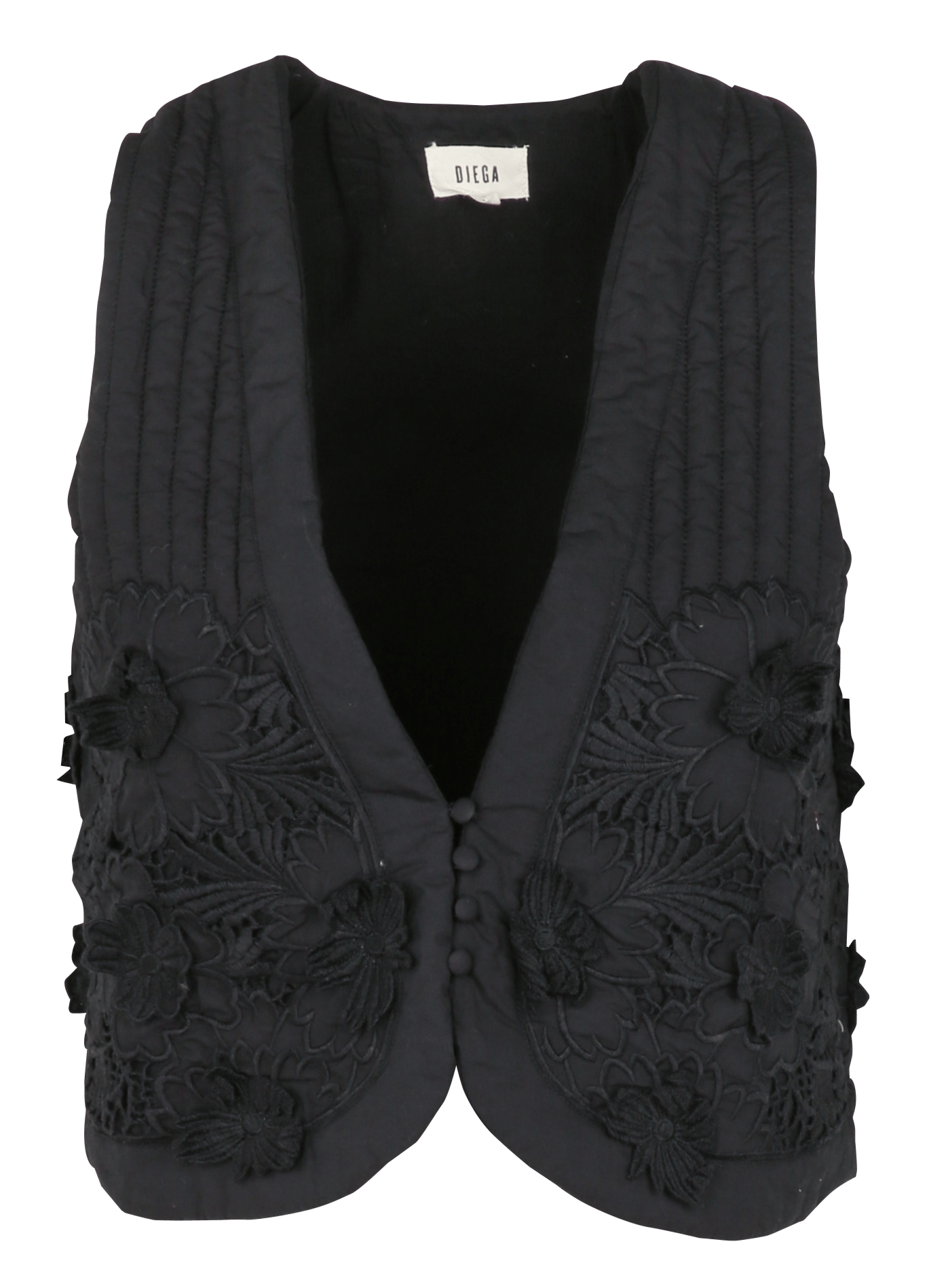 Gilet droit en coton DIEGA Noir