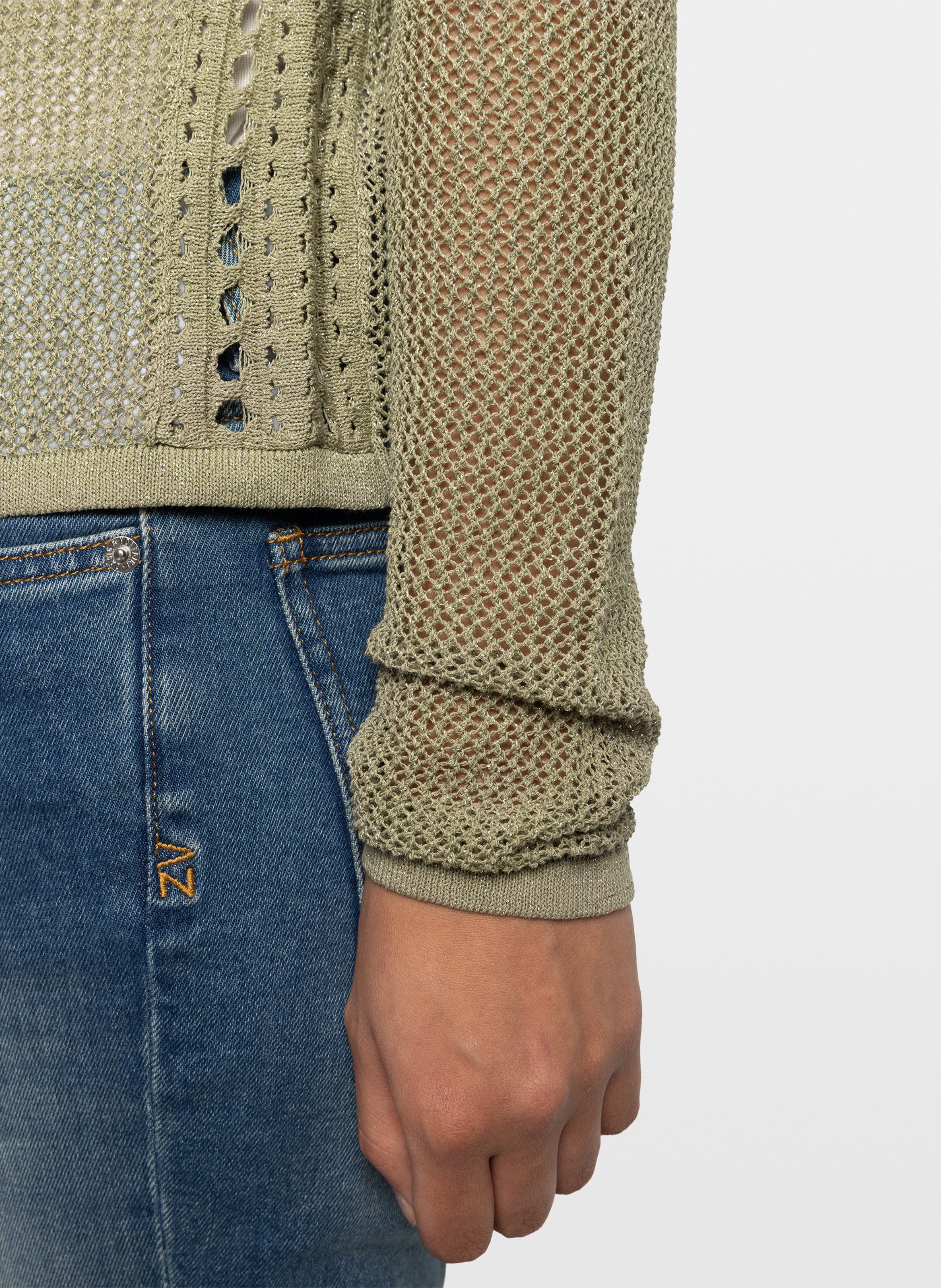 Gilet col rond en coton mélangé ZADIG&VOLTAIRE Vert