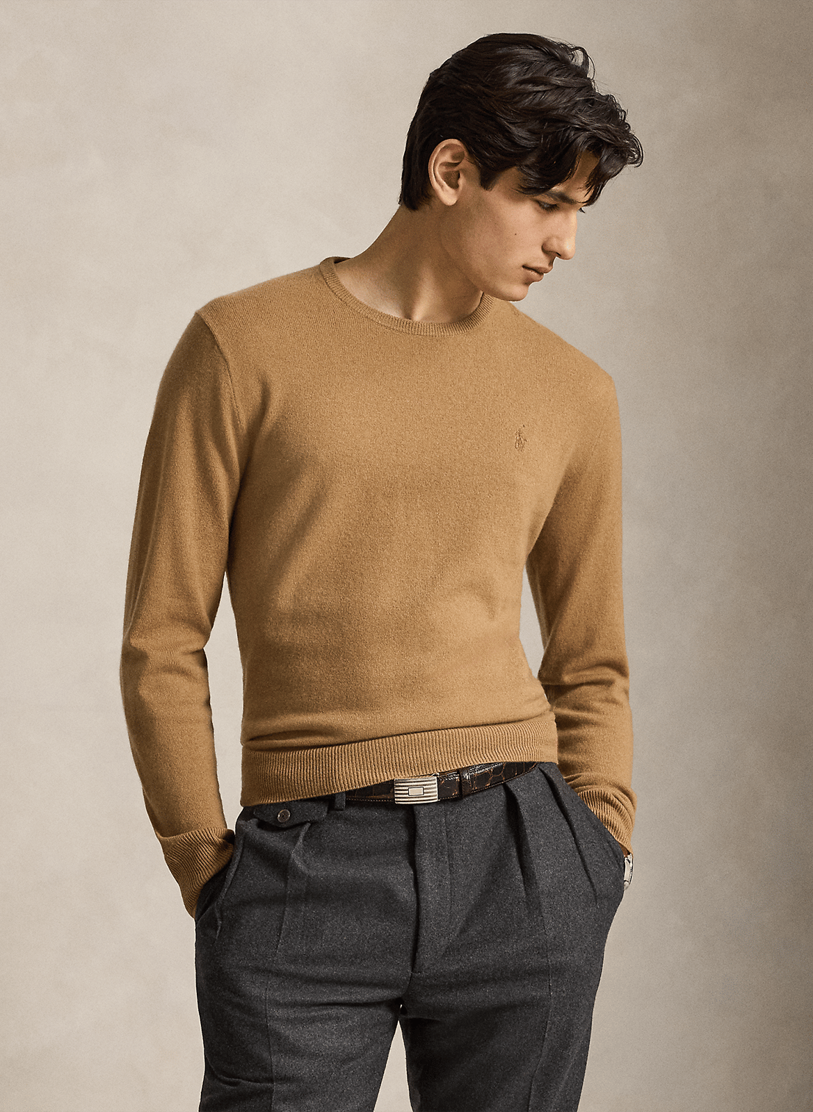 Abidjan wool round-neck sweater POLO RALPH LAUREN Beige