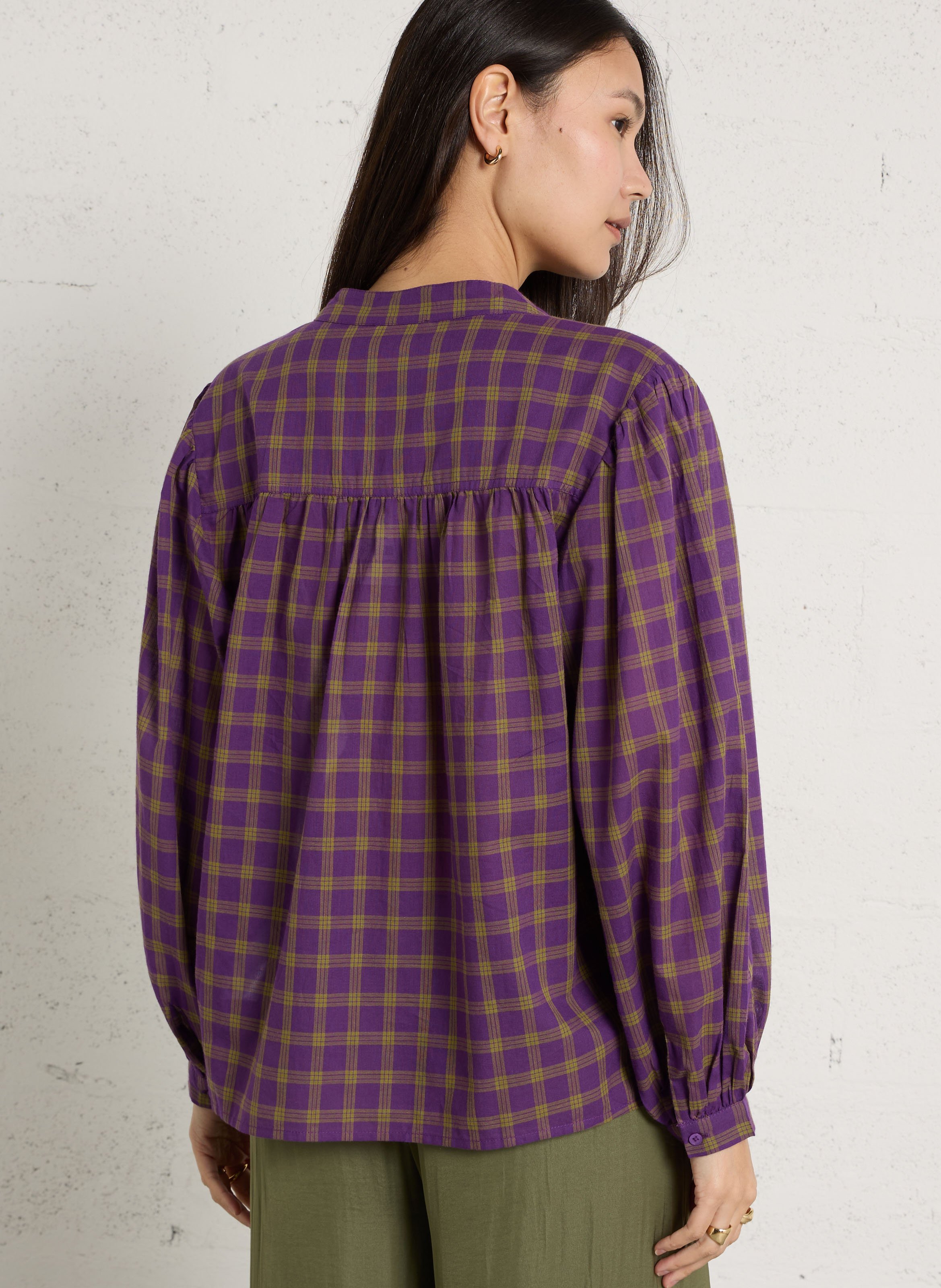 Katoenen blouse met ronde hals MAISON 123 Violet